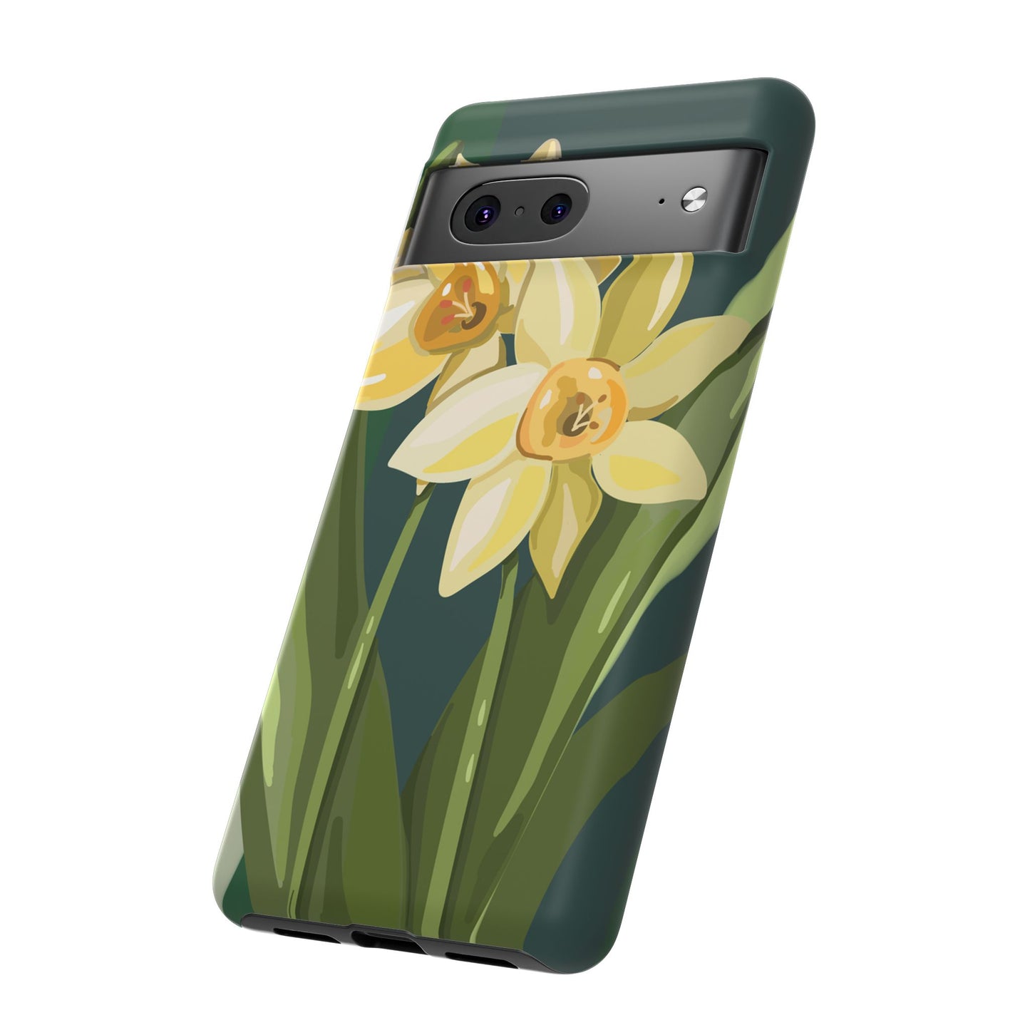 Floral Phone Case - Yellow Daffodil Design, Tough Phone Cover, Spring Decor, Floral Gift, Nature-Inspired Accessories