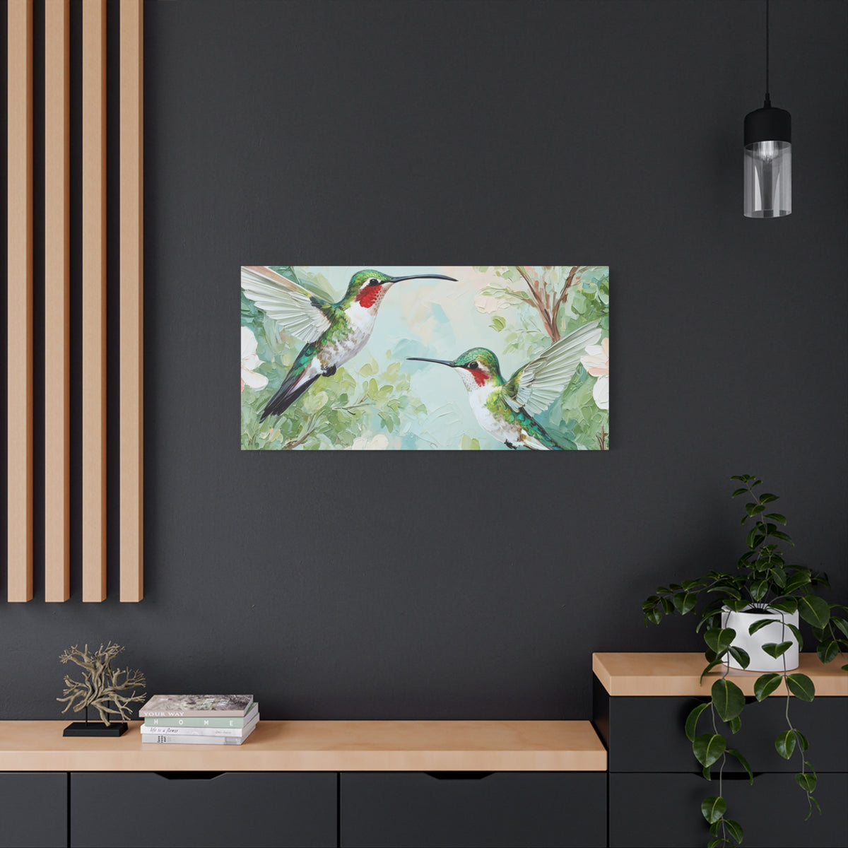 Hummingbird Canvas Wall Art — Stretched Matte Nature Print