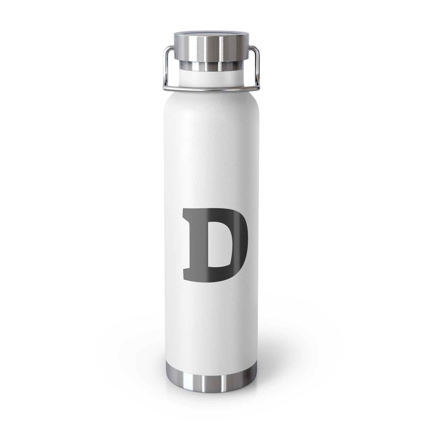 Personalized Copper Insulated Water Bottle, 22oz - "D" Custom Monogram, Travel Mug, Fitness Bottle, Hydration Gift, Eco-Friendly