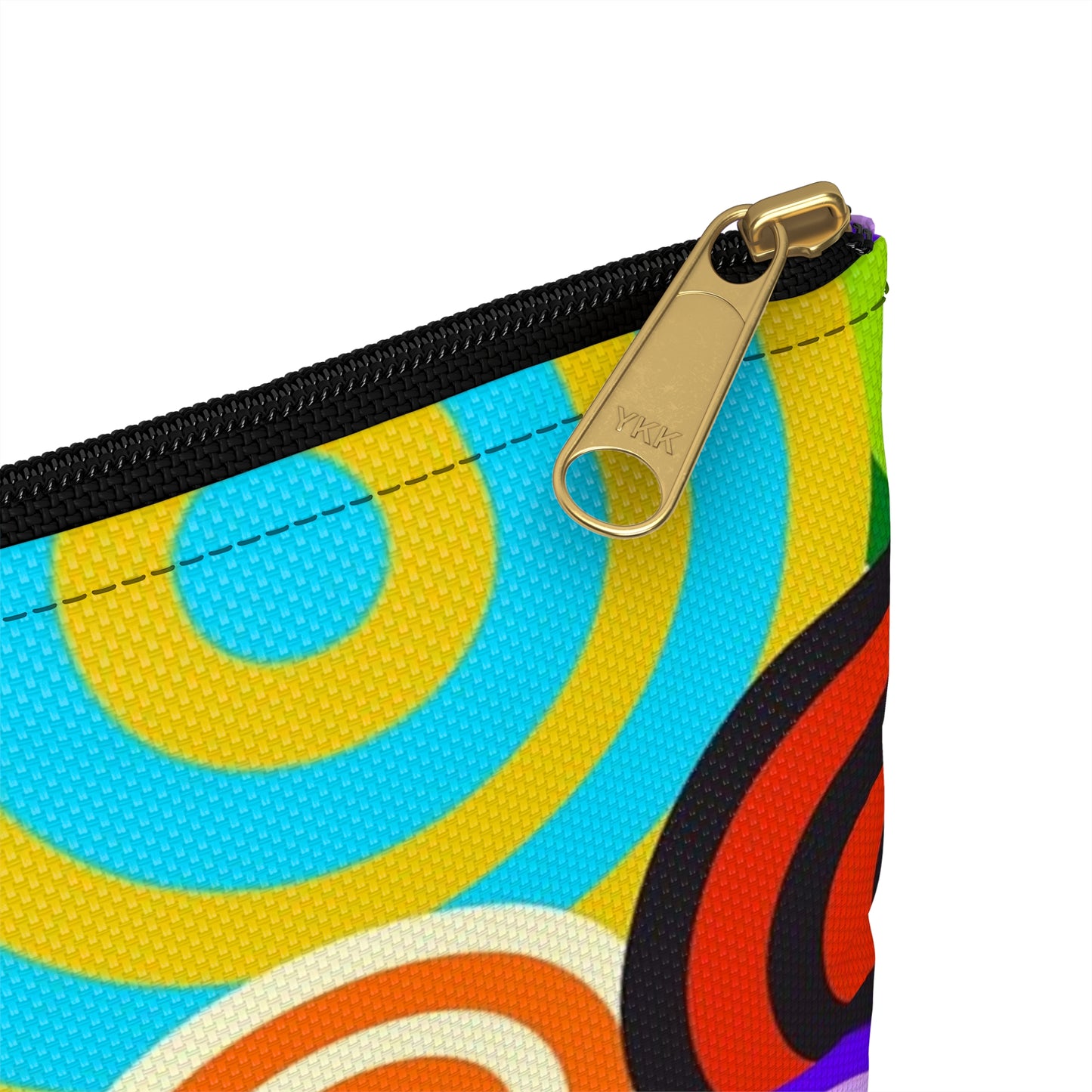 Colorful Circle Accessory Pouch, Fun Travel Organizer, Makeup Bag, Pencil Case, Gift for Her, Quirky Design