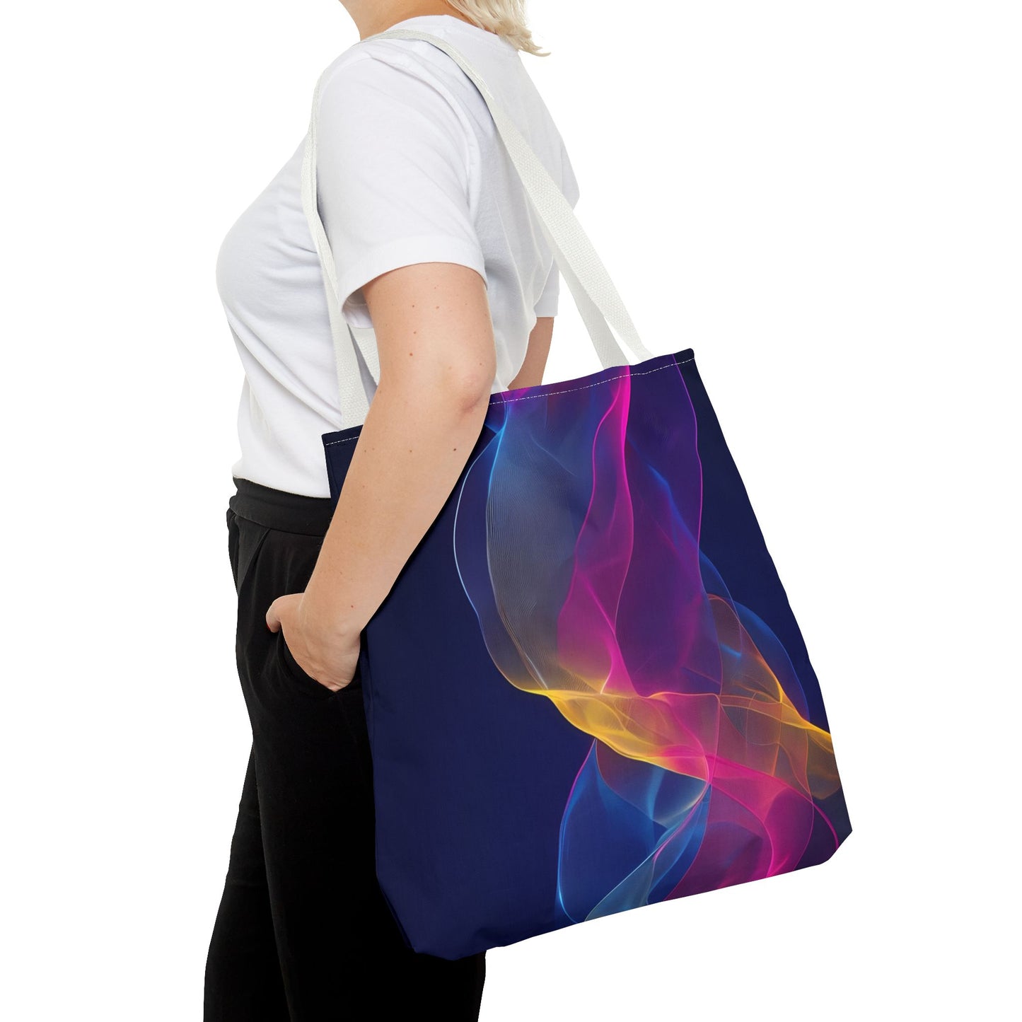 Colorful Abstract Tote Bag, Stylish Shopping Bag, Reusable Groceries Bag