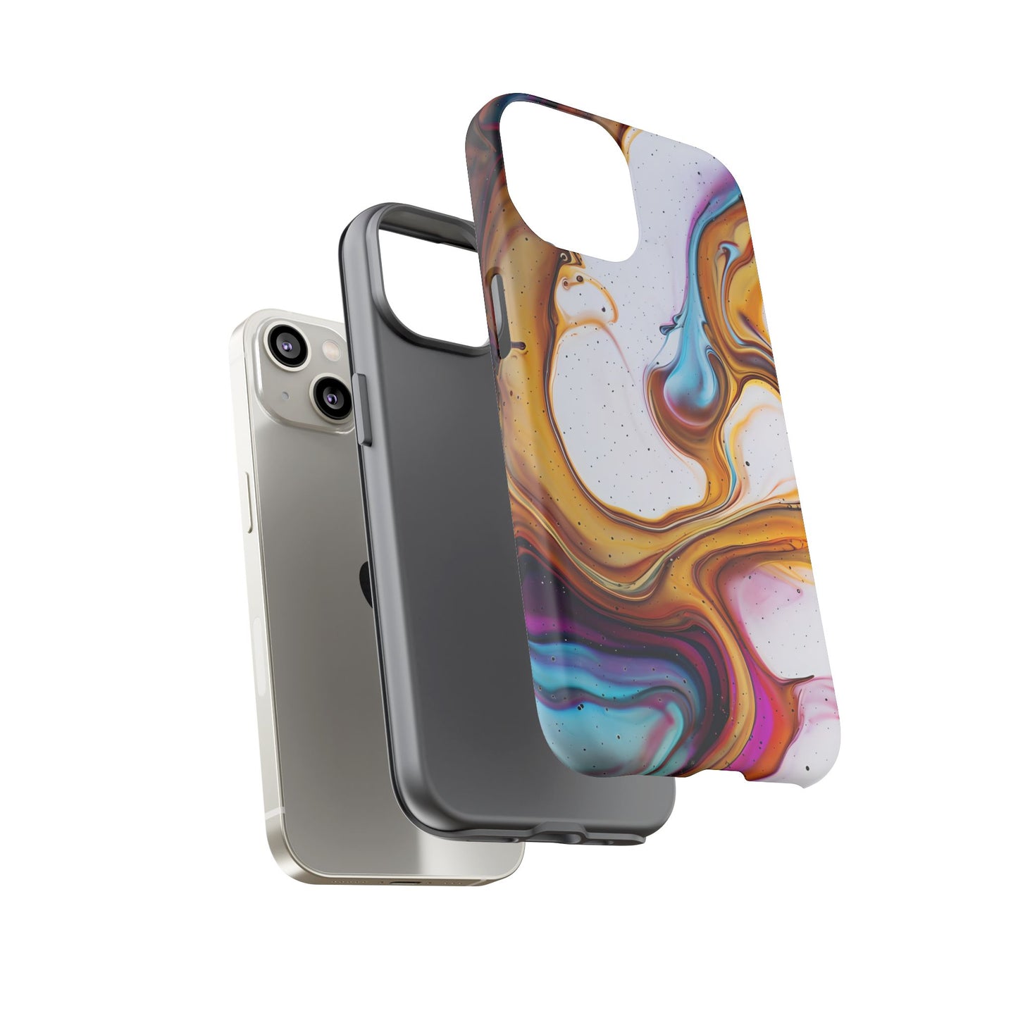 Artistic Phone Case, Tough Cases with Colorful Marble Design