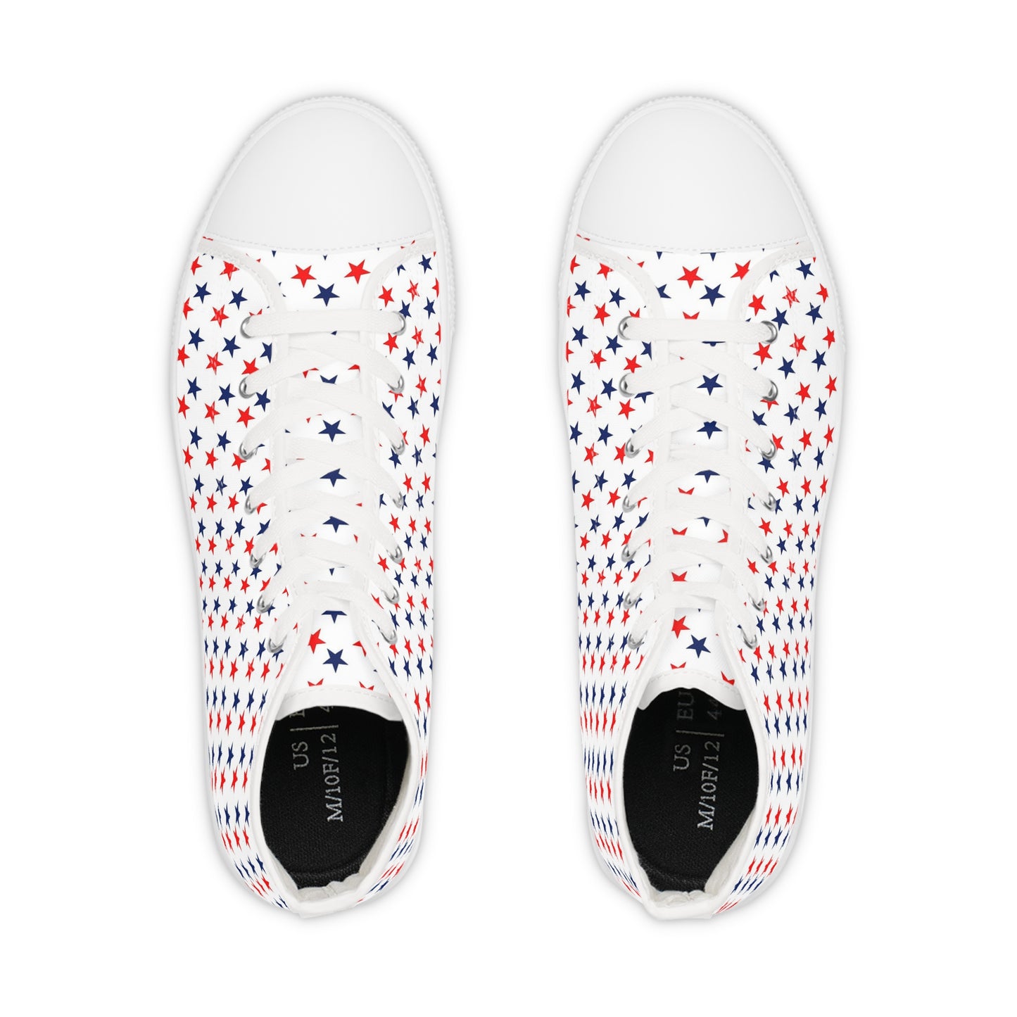 Patriotic Star-Printed High Top Sneakers for Men, Trendy Canvas Sneakers, Casual Footwear, Summer Style, 4th of July Shoes, Gift for Him
