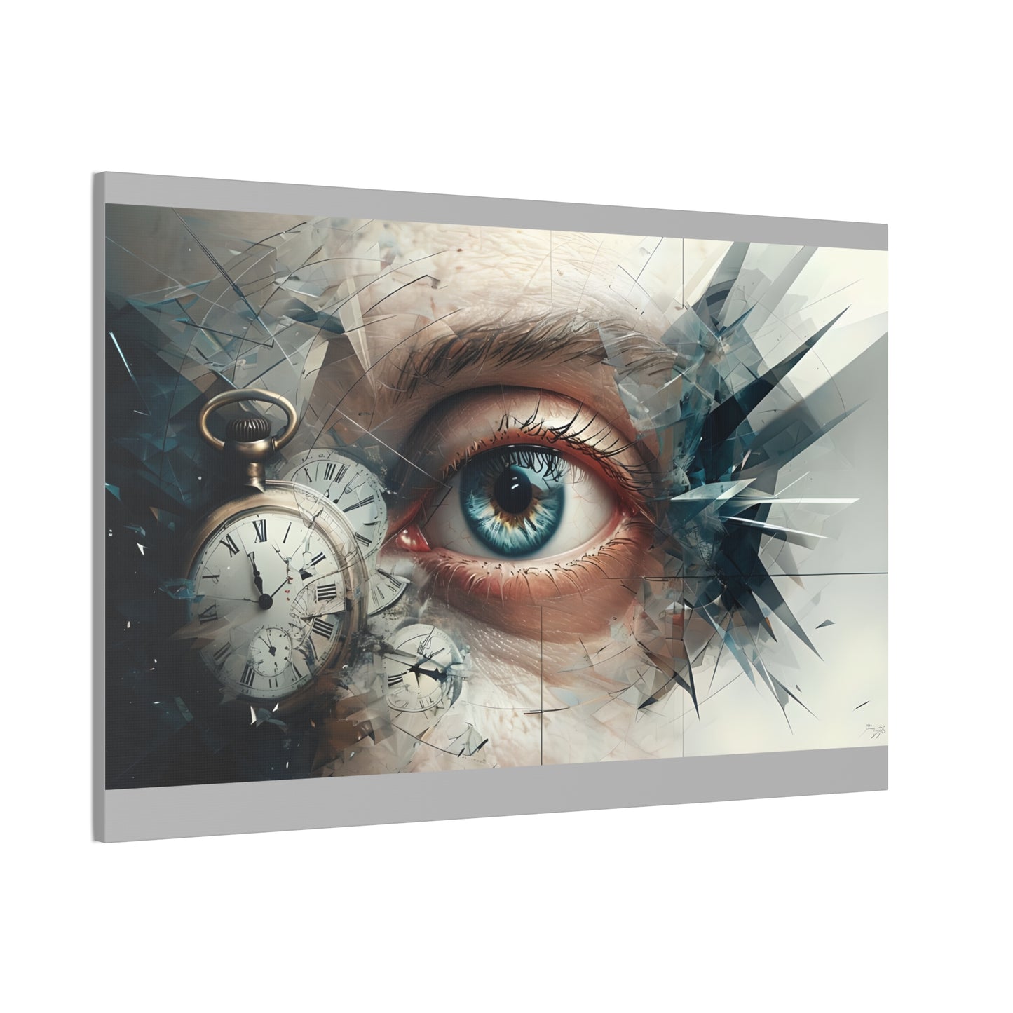 Surreal Canvas Wall Art, Eye with Vintage Clock