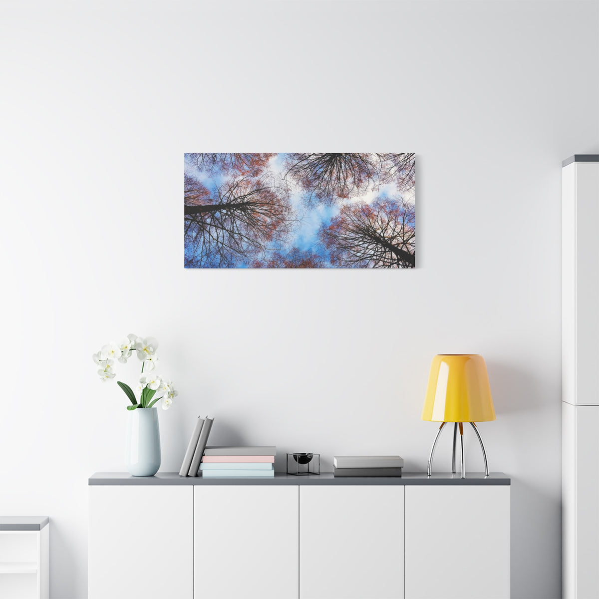 Canopy Sky Canvas Print — Winter Tree Tops Wall Art