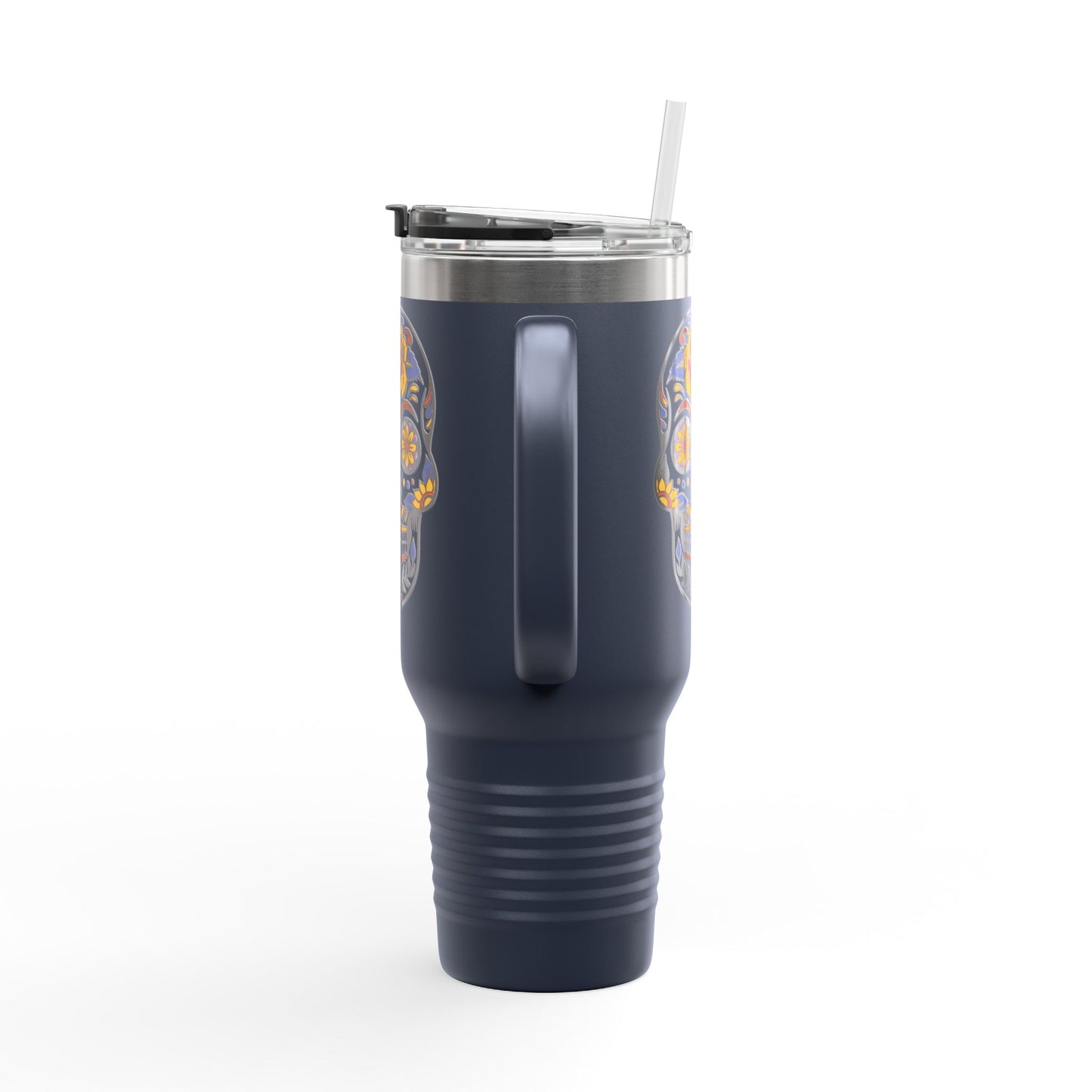 Day of the Dead Insulated Travel Mug, 40oz Skull Design, Coffee Tumbler, Gift