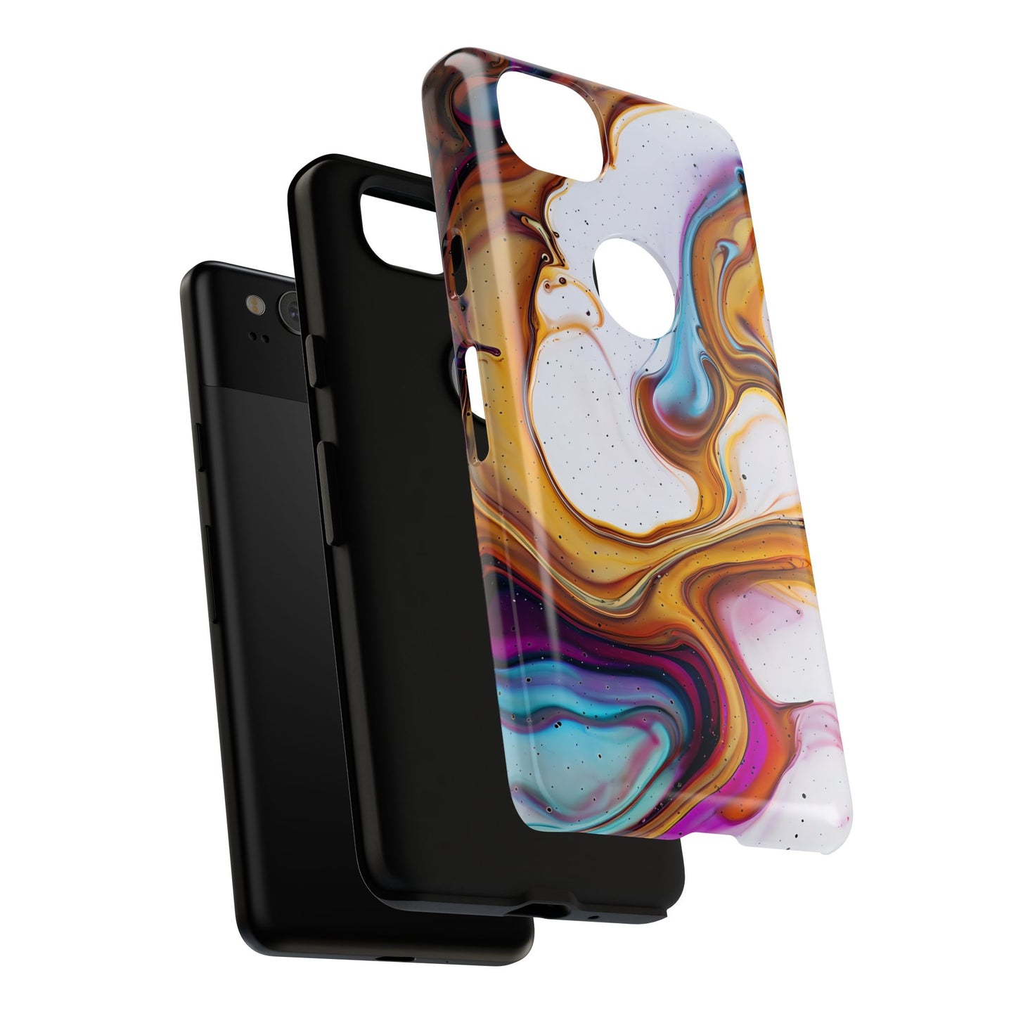 Artistic Phone Case, Tough Cases with Colorful Marble Design