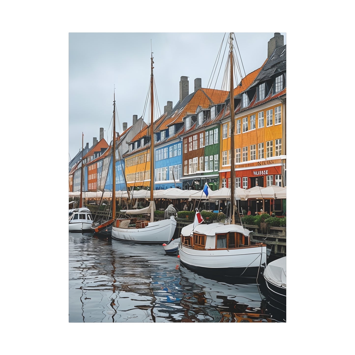 Coastal Canvas Print, Vibrant Harbor Art, Nautical Home Decor, Gift for Sailors, Maritime Wall Art