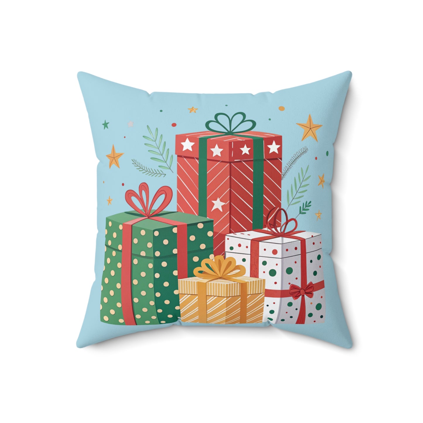 Festive Gift Print Pillow | Holiday Home Decor, Christmas Cushion, Decorative Throw, Cozy Accent, Perfect for Gifting