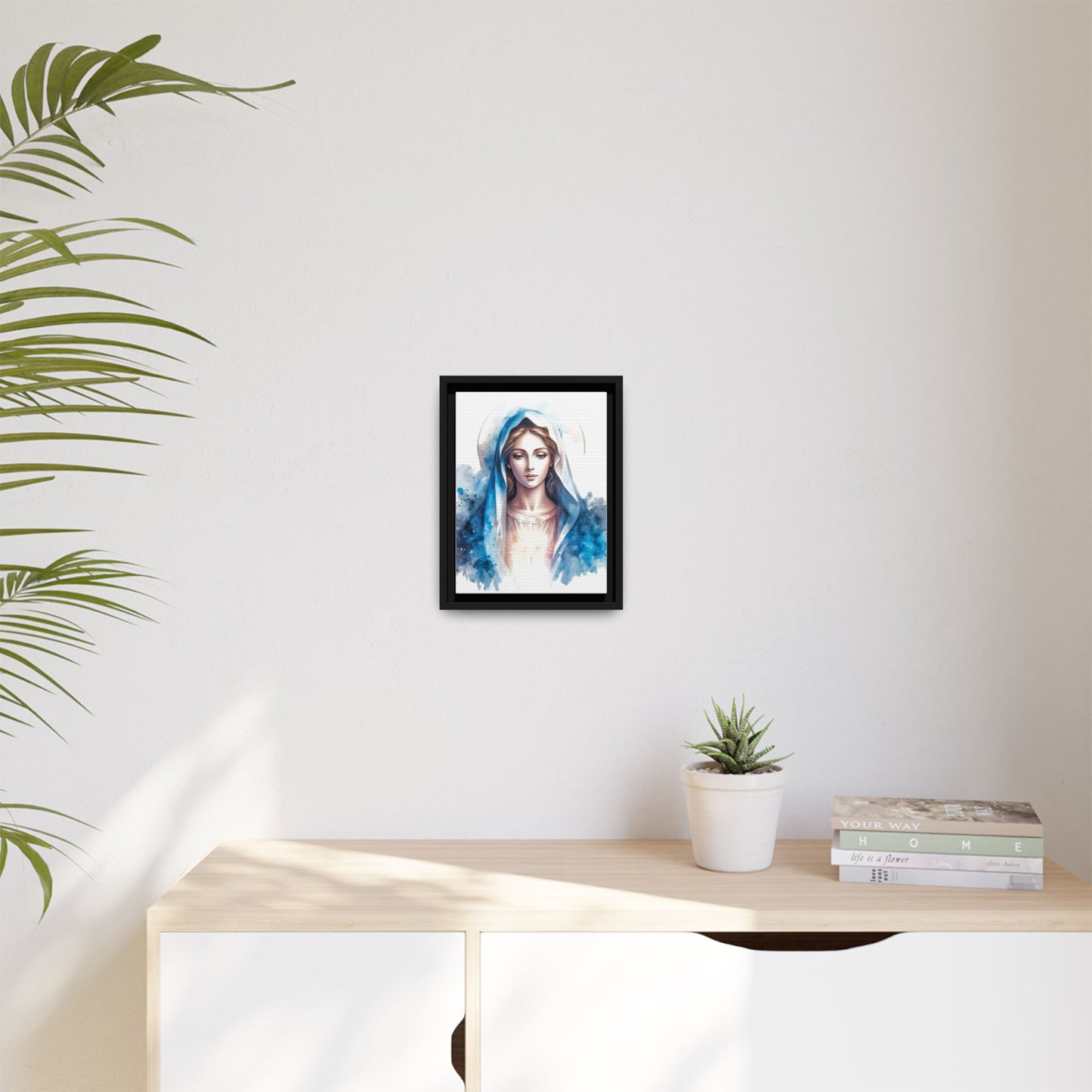 Framed Canvas Art Print, Spiritual Decor, Religious Artwork, Wall Decor, Gift for Faith, Elegant Home Decoration