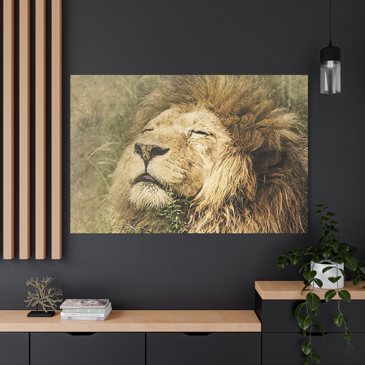 Lion Portrait Matte Canvas Print — Stretched 1.25" Wall Art