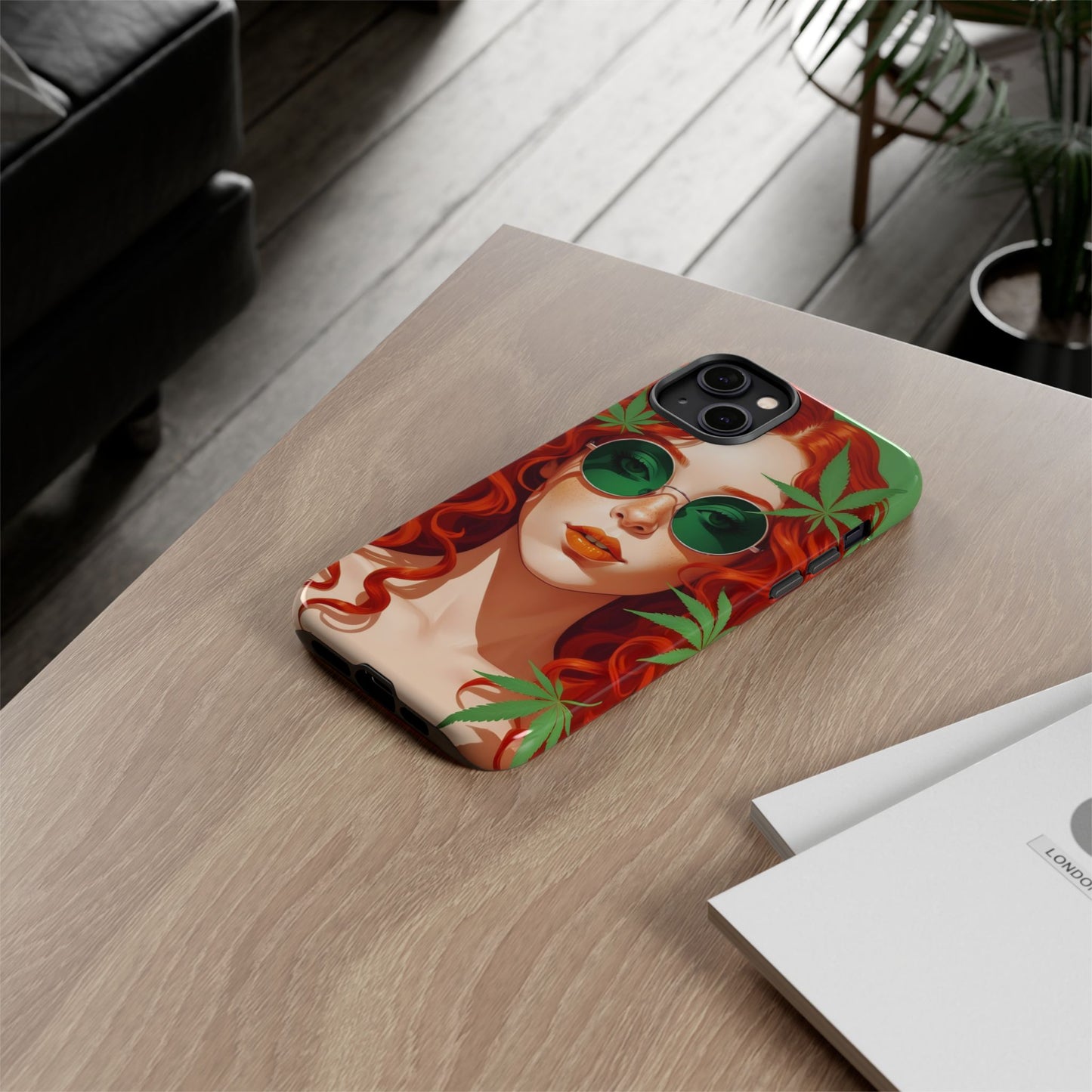 Vibrant Phone Case with Retro Greenery Design, Trendy Case for Casual Look, Gift for Her, Summer Vibes, Unique Phone Accessory