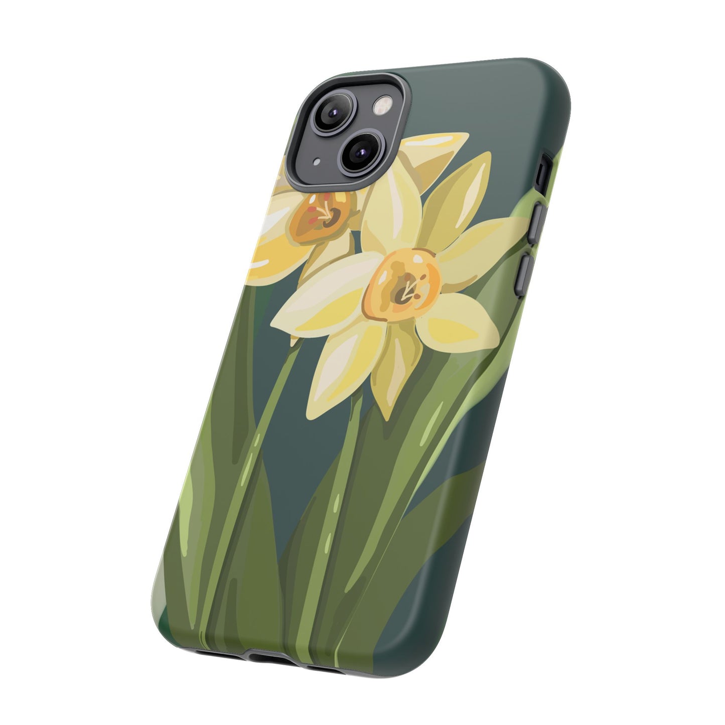 Floral Phone Case - Yellow Daffodil Design, Tough Phone Cover, Spring Decor, Floral Gift, Nature-Inspired Accessories