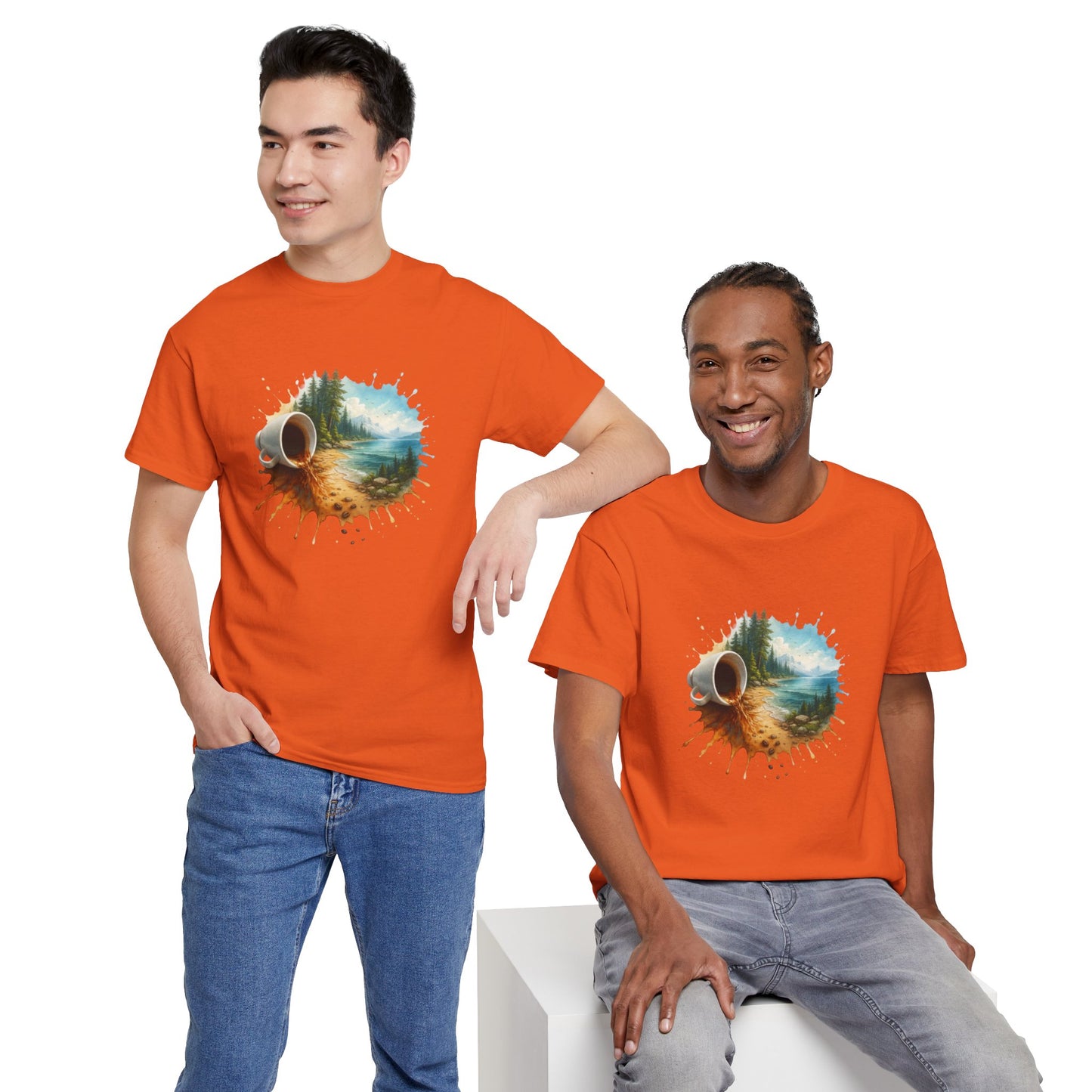 Nature-Inspired Unisex Heavy Cotton Tee, Casual Outfit, Gift for Nature Lovers, Camping Apparel, Outdoor Adventure Shirt