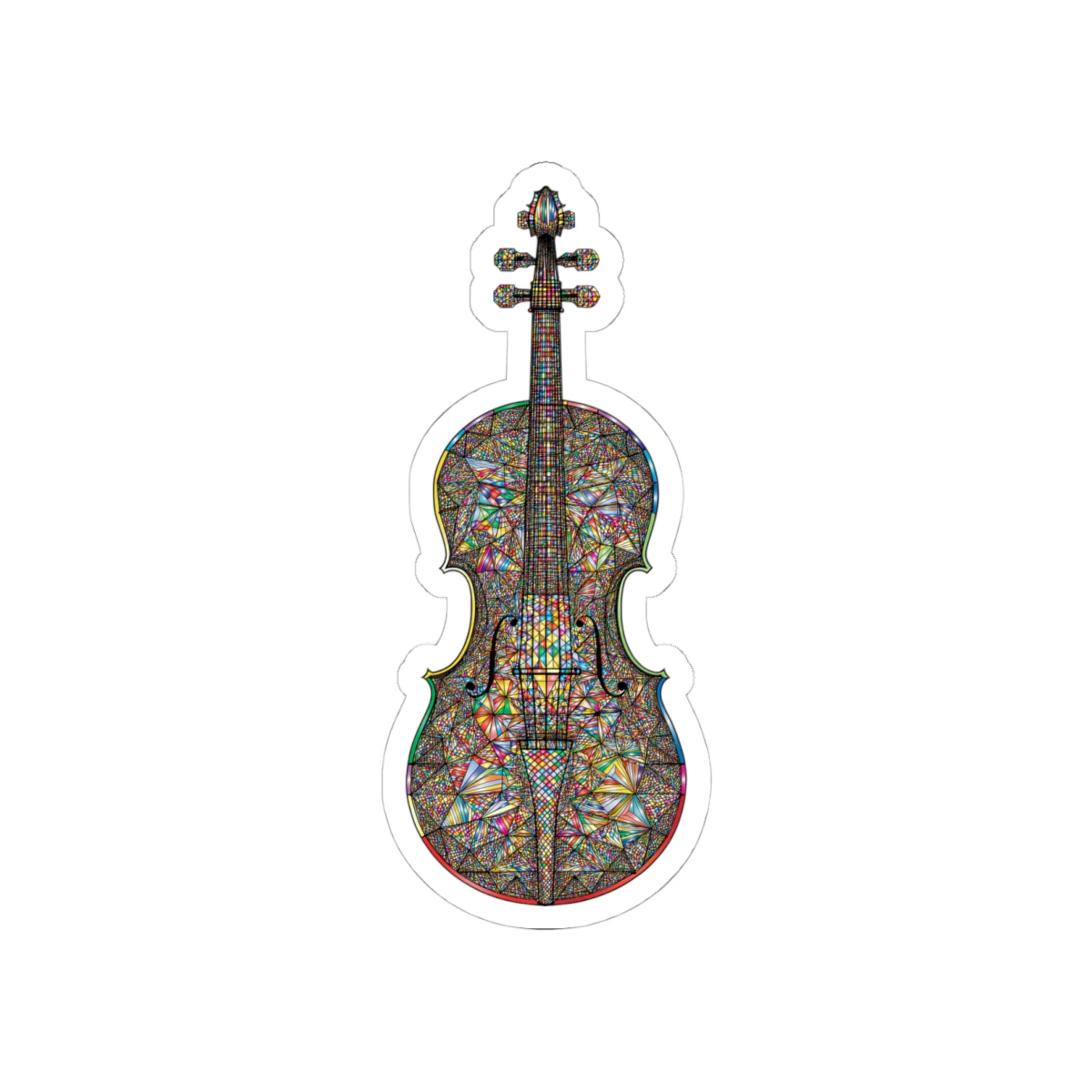 Colorful Violin Kiss-Cut Stickers | Artistic Music Decor, Laptop Stickers, Instrument Lover Gifts, Scrapbooking Supplies, Violin Art