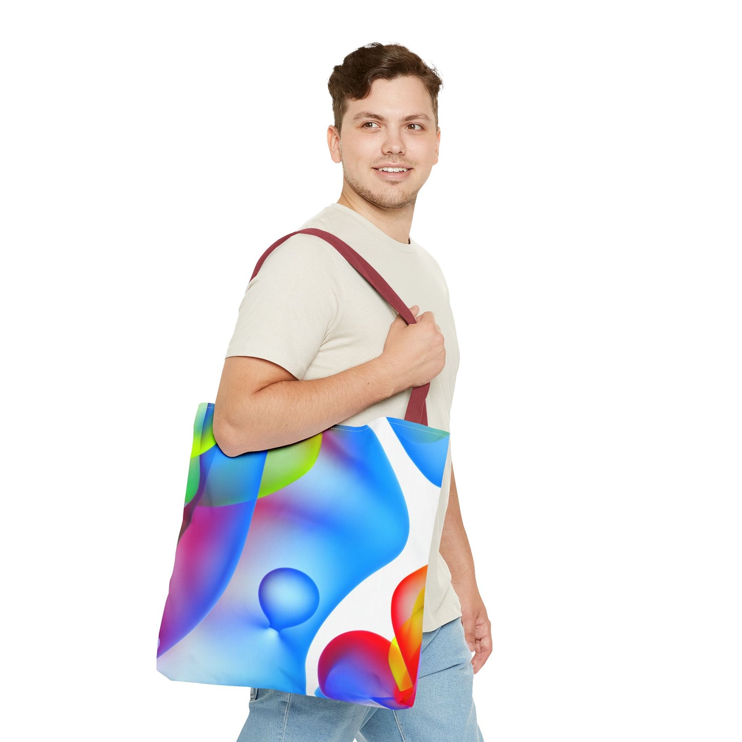 Vibrant Abstract Tote Bag, Colorful Beach Bag, Reusable Grocery Tote, Stylish Everyday Bag, Gift for Art Lovers