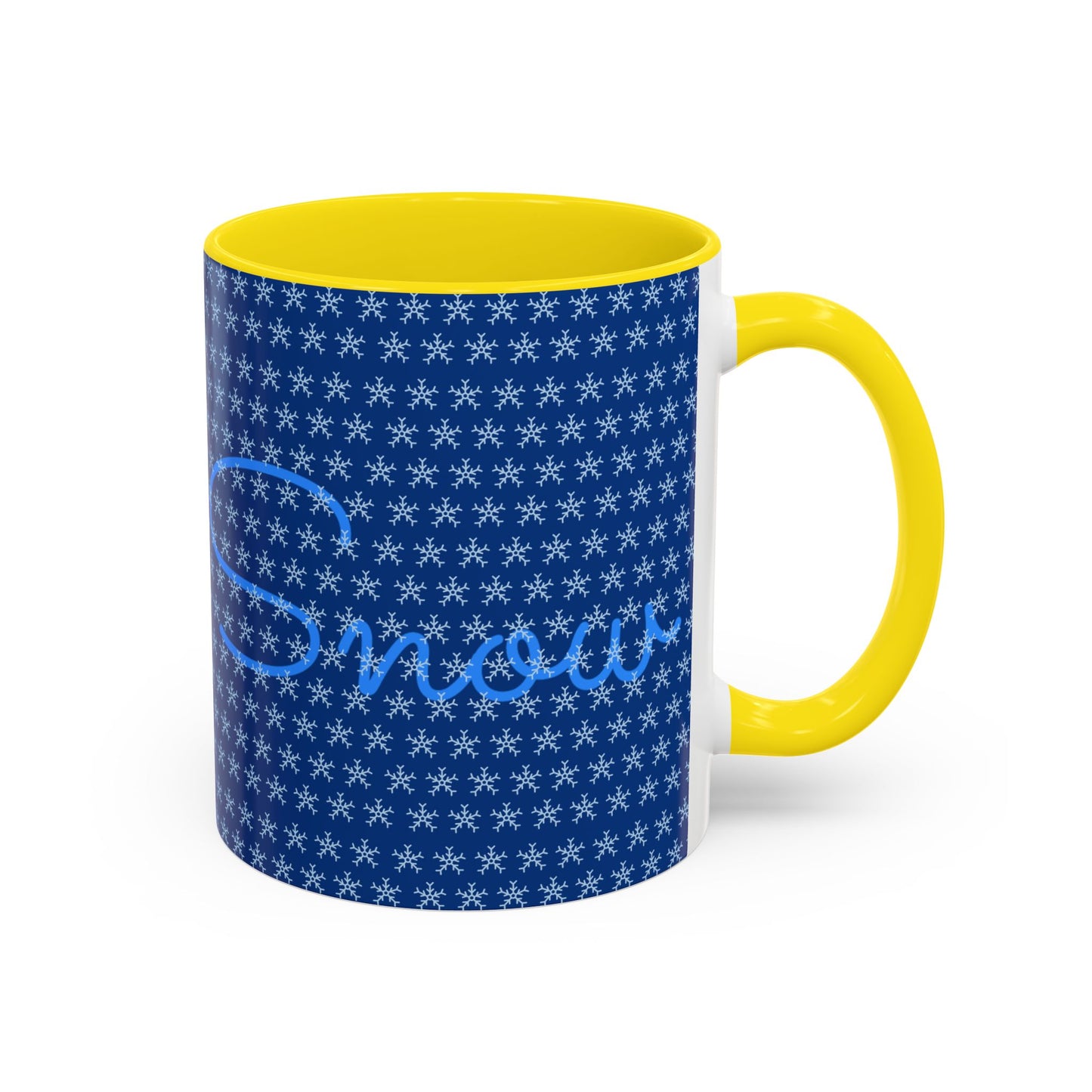 Snowy Night Accent Coffee Mug - Cozy Winter Drinkware, Seasonal Gifts, Holiday Décor, Comfortable Sipping, Blue Design