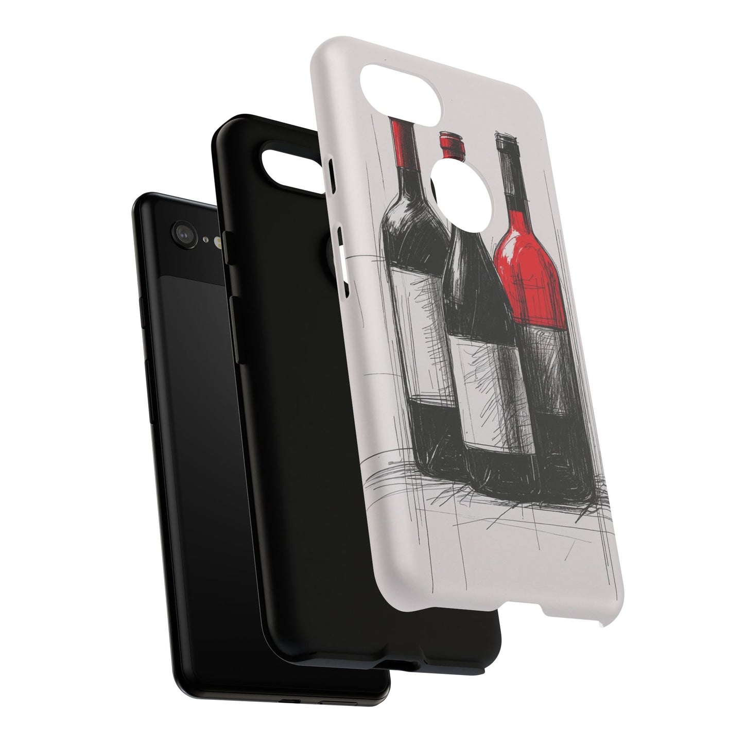Wine Lover's Phone Case, Tough Phone Cover, Artistic Wine Design, Gift for Wine Enthusiasts, Customizable Case, Unique Wine Art