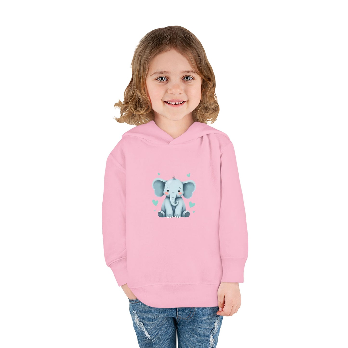 Adorable Elephant Toddler Fleece Hoodie, Kids Pullover, Baby Shower Gift, Birthday Present, Cute Animal Apparel, Cozy Toddler Wear