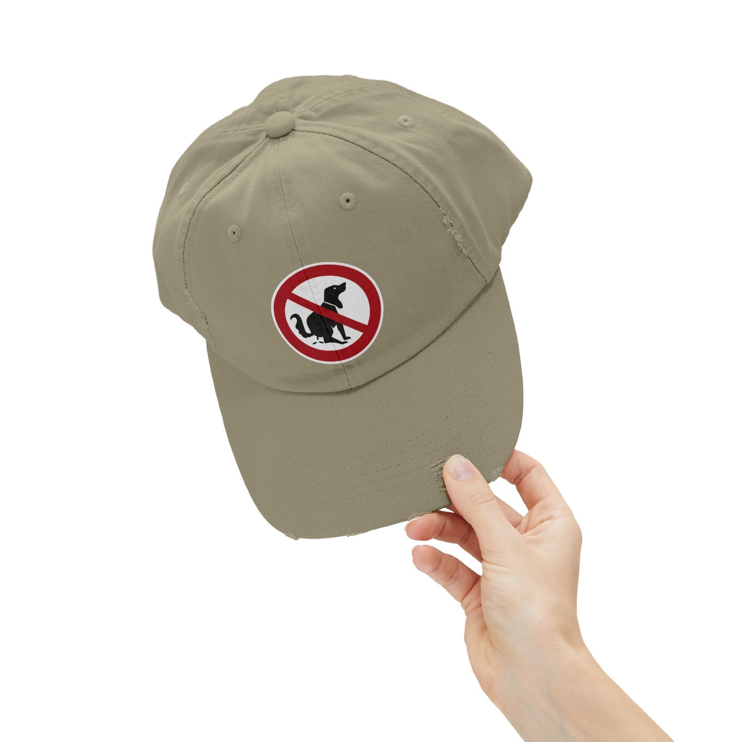 Unisex Distressed Cap with No Dogs Allowed Design | Casual Wear, Dog Owners Gift, Trendy Cap for Pet Lovers, Outdoor Style