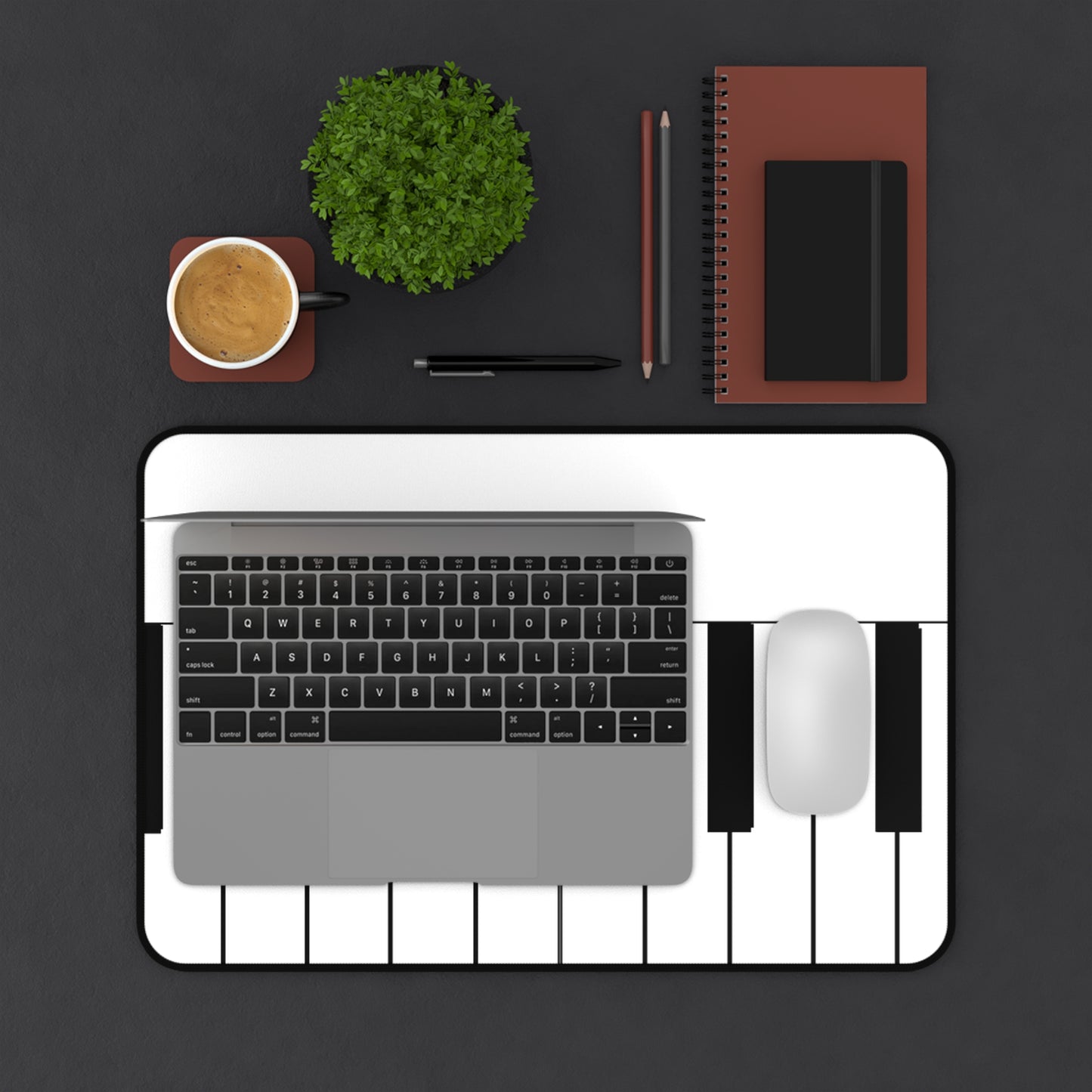 Piano Keyboard Desk Mat, Music Lover's Office Decor, Gift for Musicians, Gaming Pad, Piano Themed Workspace