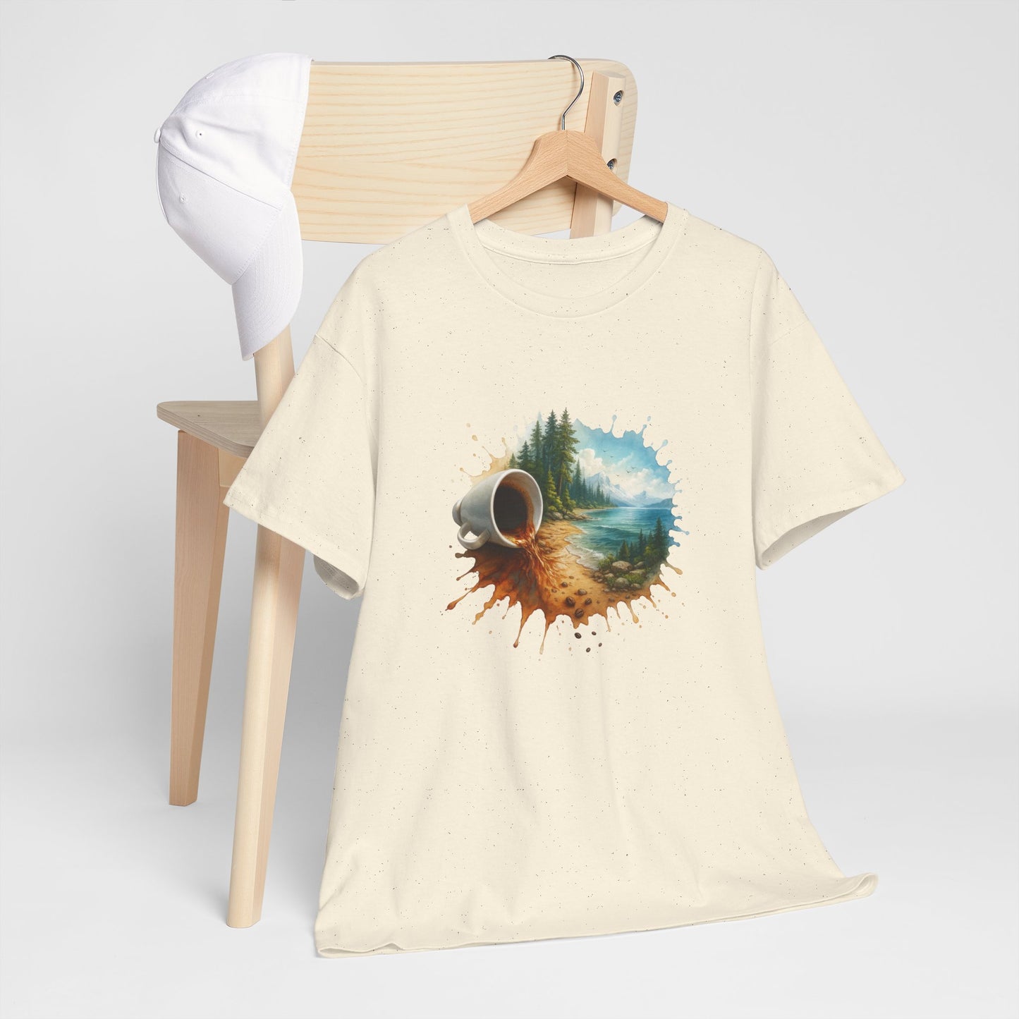 Nature-Inspired Unisex Heavy Cotton Tee, Casual Outfit, Gift for Nature Lovers, Camping Apparel, Outdoor Adventure Shirt