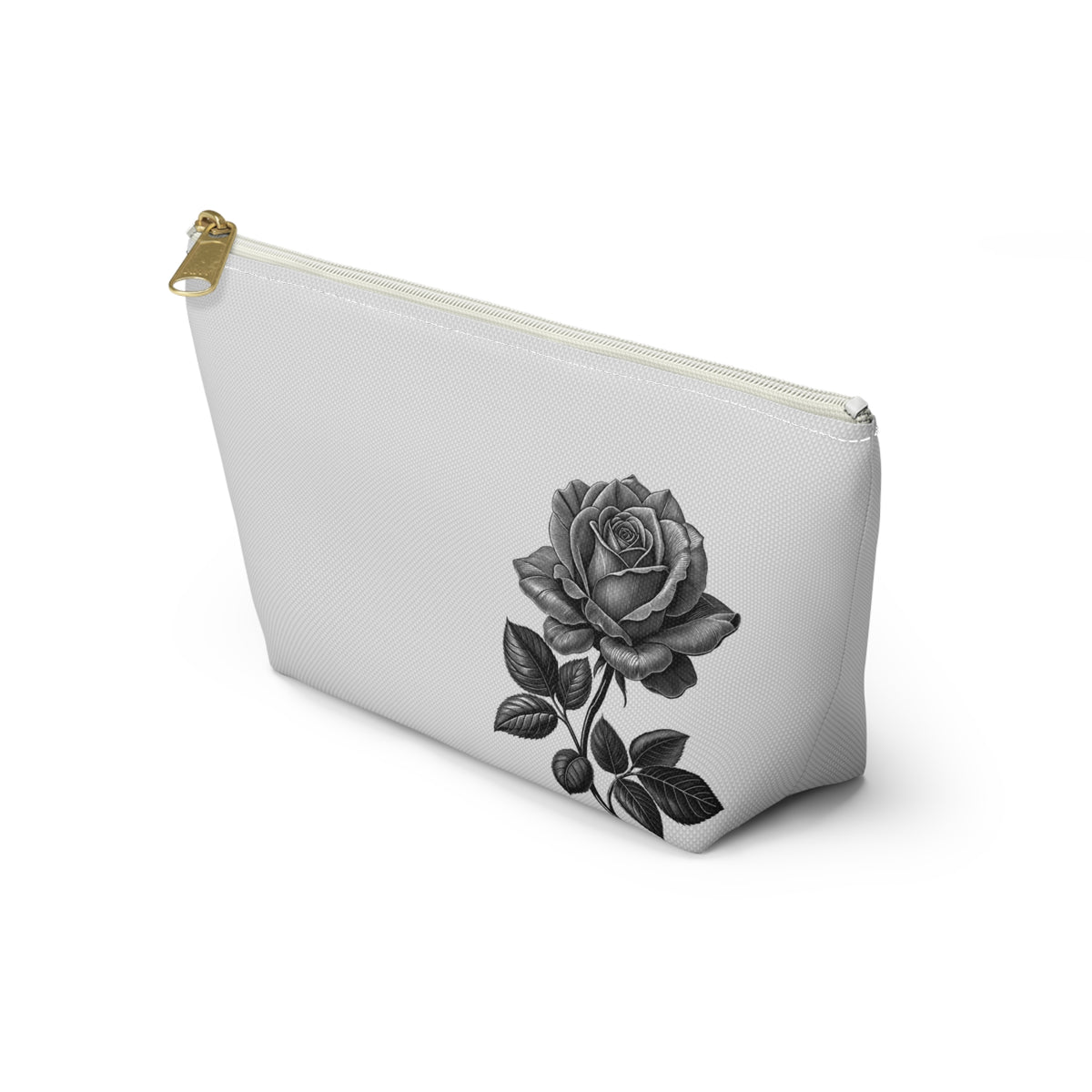 Black Rose Accessory Pouch | Makeup Bag | Travel Organizer | Gift for Her | Floral Design | Elegant Storage