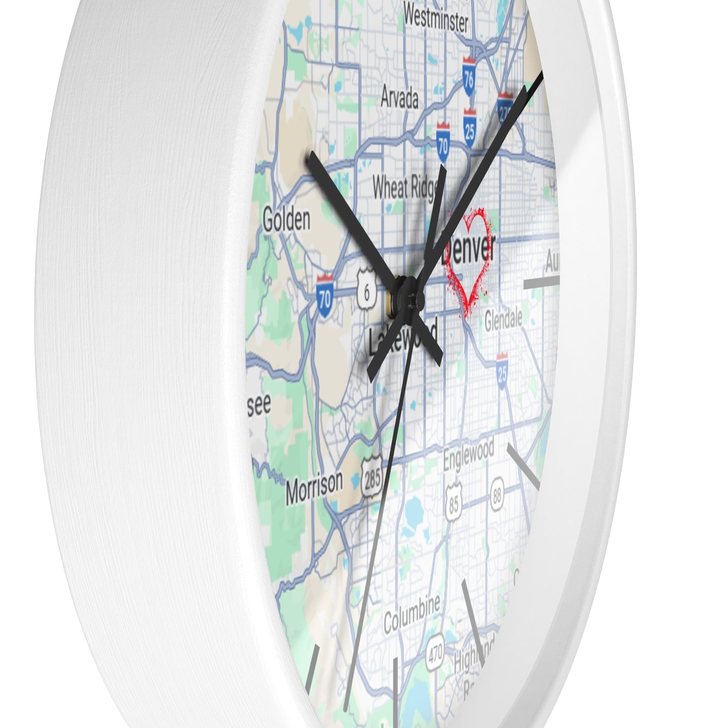 Custom Denver Map Wall Clock, Home Decor, Personalized Gift, Unique Wall Art, Modern Timepiece, Housewarming Present