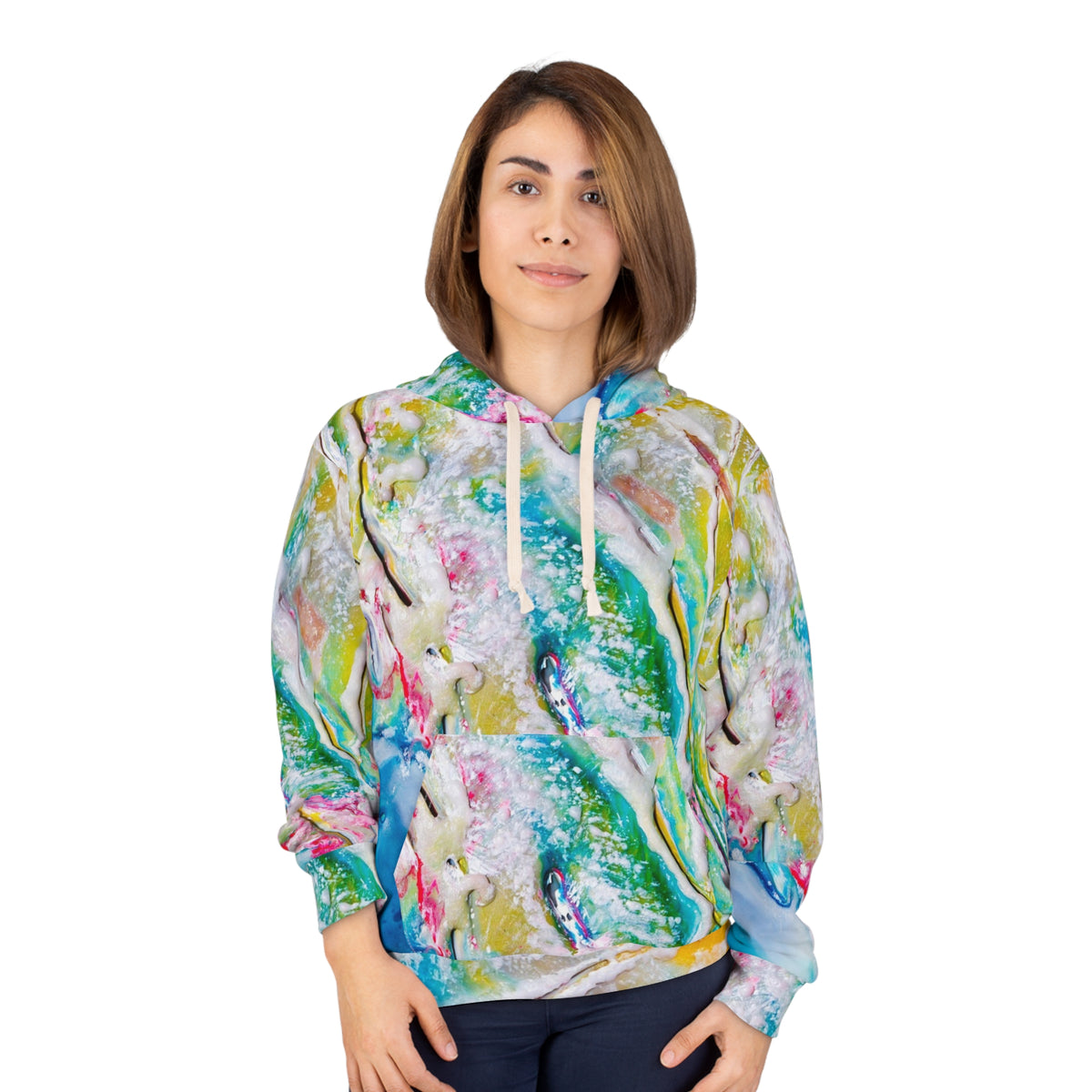 Vibrant Abstract Unisex Pullover Hoodie, Colorful Art Hoodie, Perfect for Casual Outfits, Unique Gift, Cozy Layering