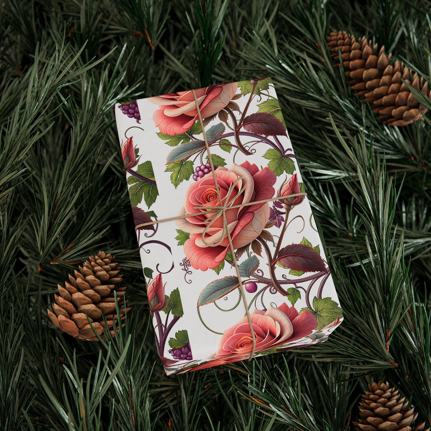 Floral Gift Wraps - Elegant Flower Wrapping Paper for Birthdays, Holidays, Weddings, Celebrations, Eco-friendly Gift Wraps
