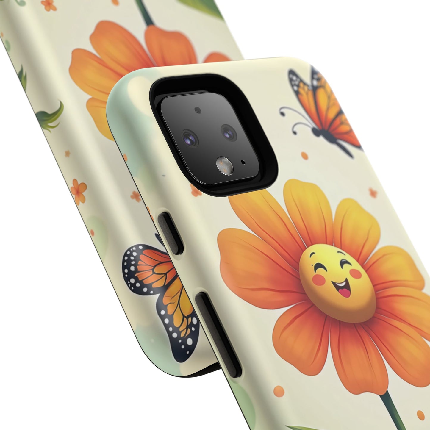 Floral Phone Case with Butterfly Design, Cute Flower Phone Cover for Nature Lovers, Eco-Friendly Gift, Spring Vibes, Birthday Present