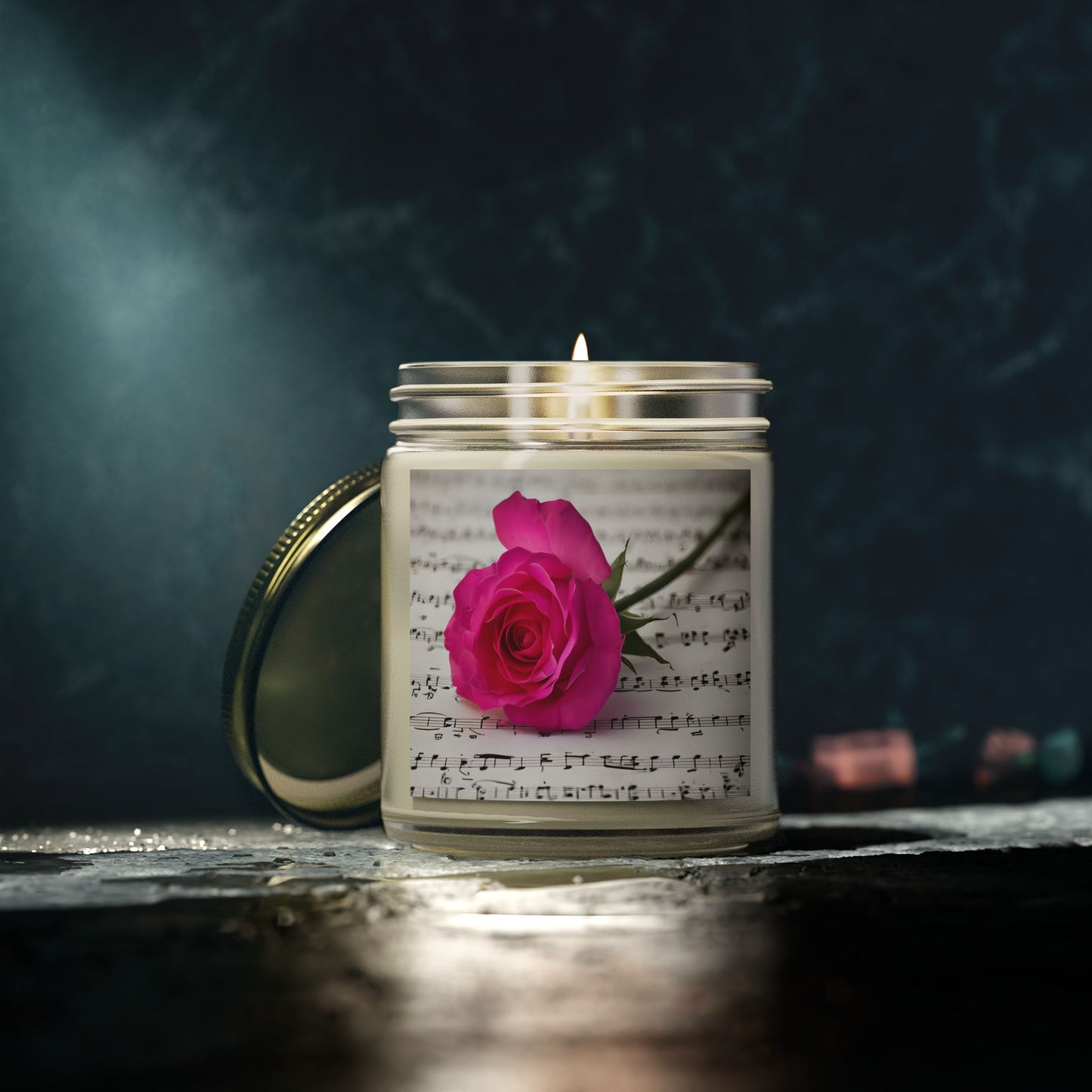 Romantic Floral Scented Candle - Coconut Apricot Wax, Rose Design, Home Decor Gift, Aromatherapy Candle, Unique Centerpiece