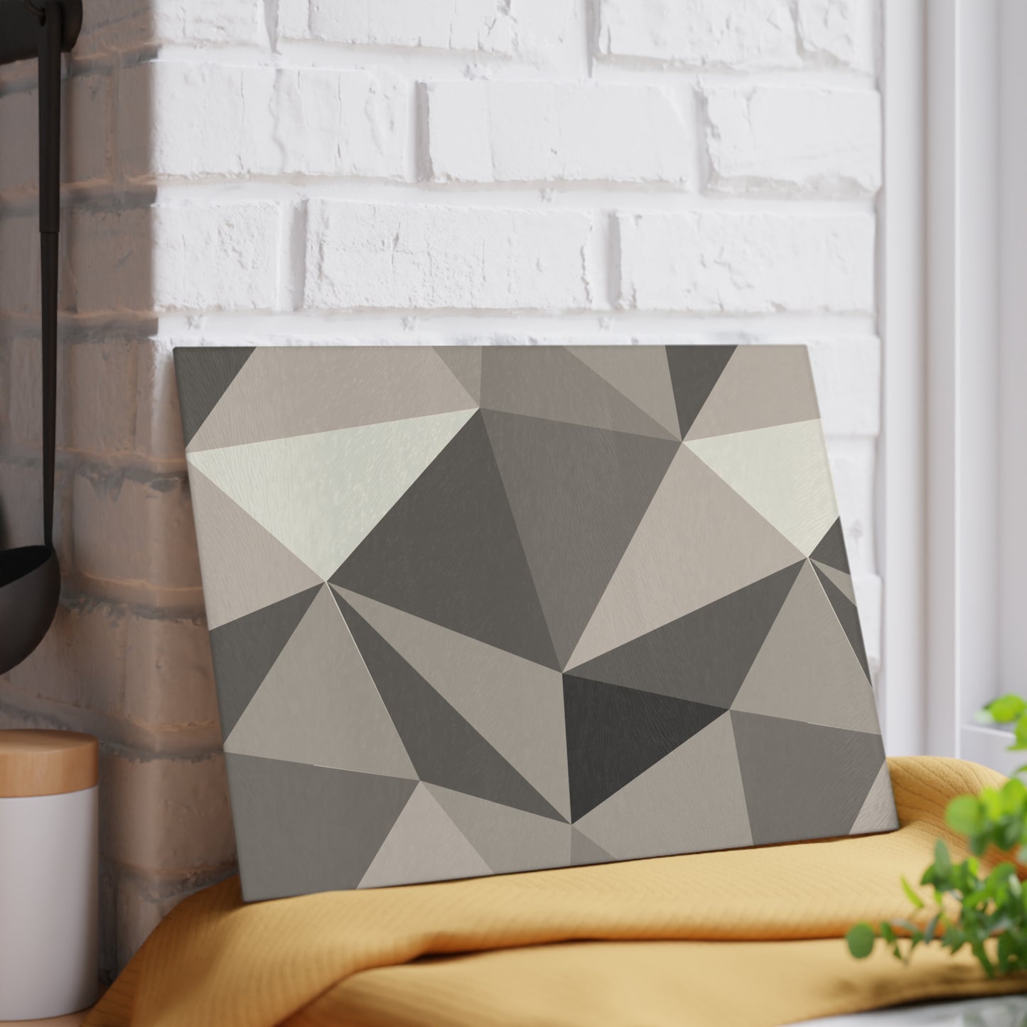 Stylish Glass Cutting Board, Geometric Kitchen Decor, Modern Gift for Chefs, Housewarming, Wedding, Functional Art