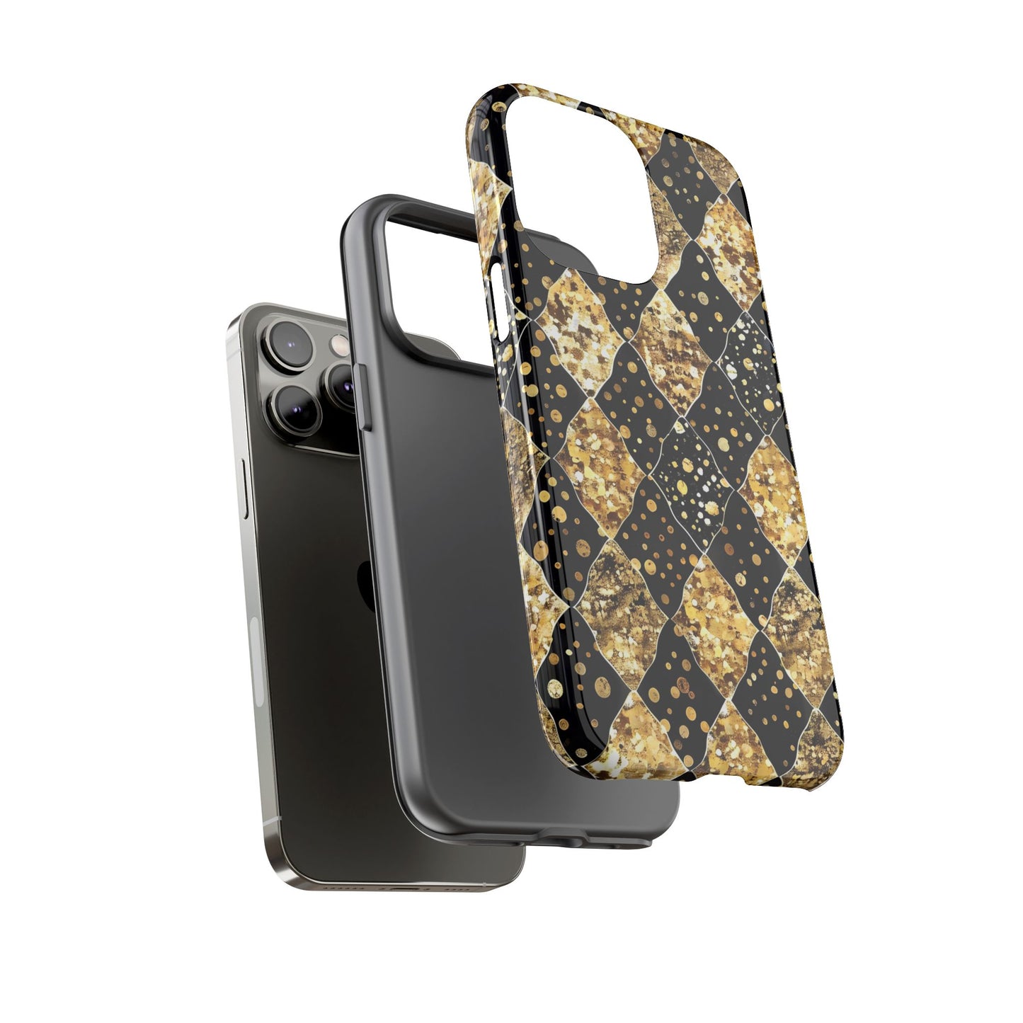 Elegant Gold & Black Phone Case for Tough Protection