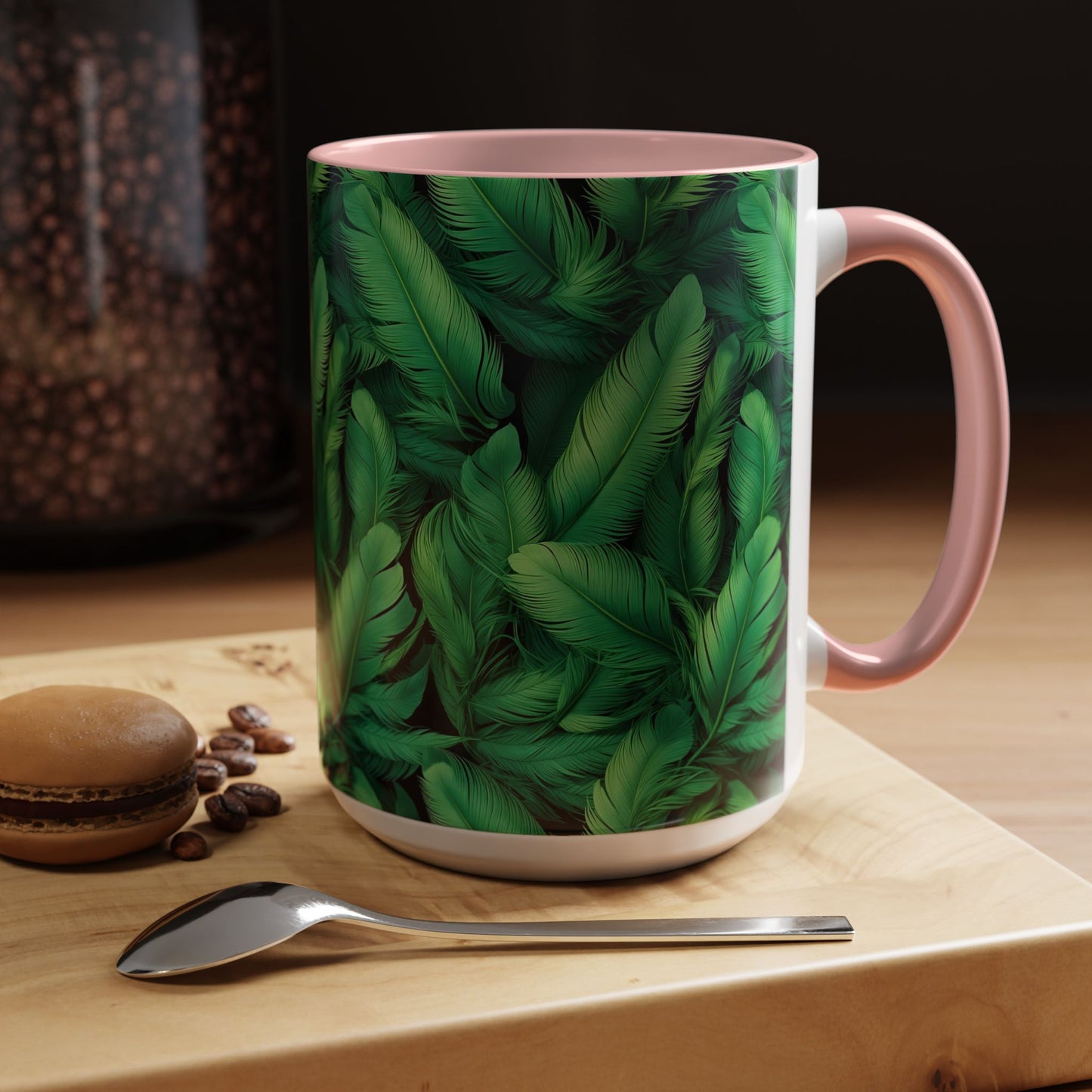 Tropical Leaf Coffee Mug - Green Botanical Drinkware, Ideal Gift for Nature Lovers, Home Decor, Tropical Theme, Eco-Friendly Beverage