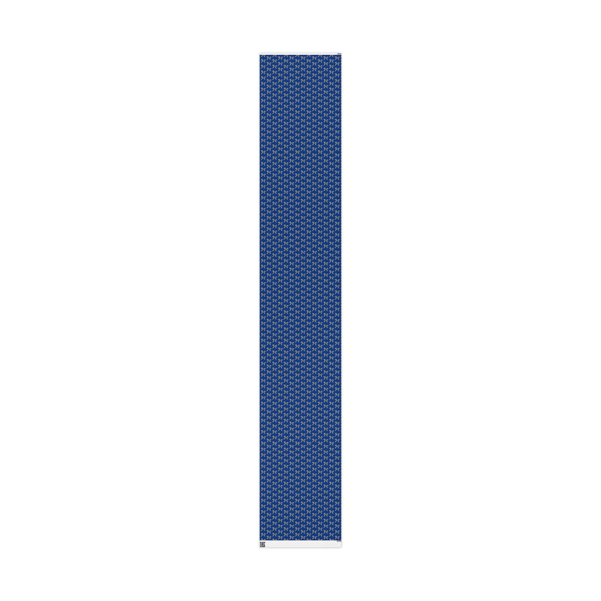 Wrapping Paper — Blue Gift Wrap with Gold Ribbon Pattern