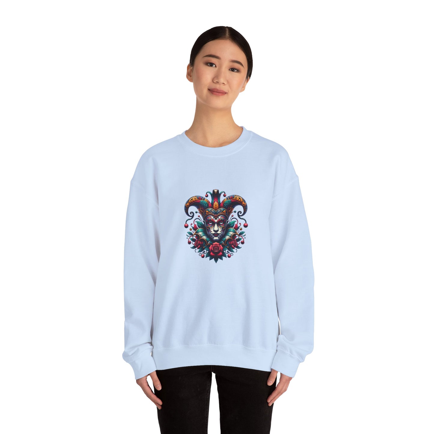 Colorful Mardi Gras Unisex Crewneck Sweatshirt, Festival Sweater