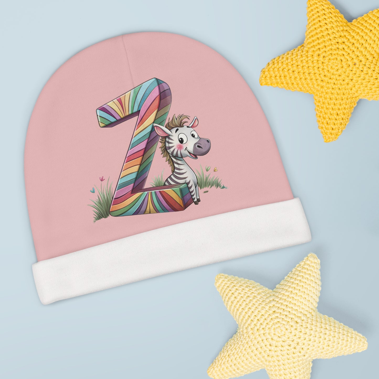 Rainbow Zebra Baby Beanie, Infant Hat, Cute Baby Accessory, Personalized Baby Gift, Newborn Beanie, Unique Baby Hat