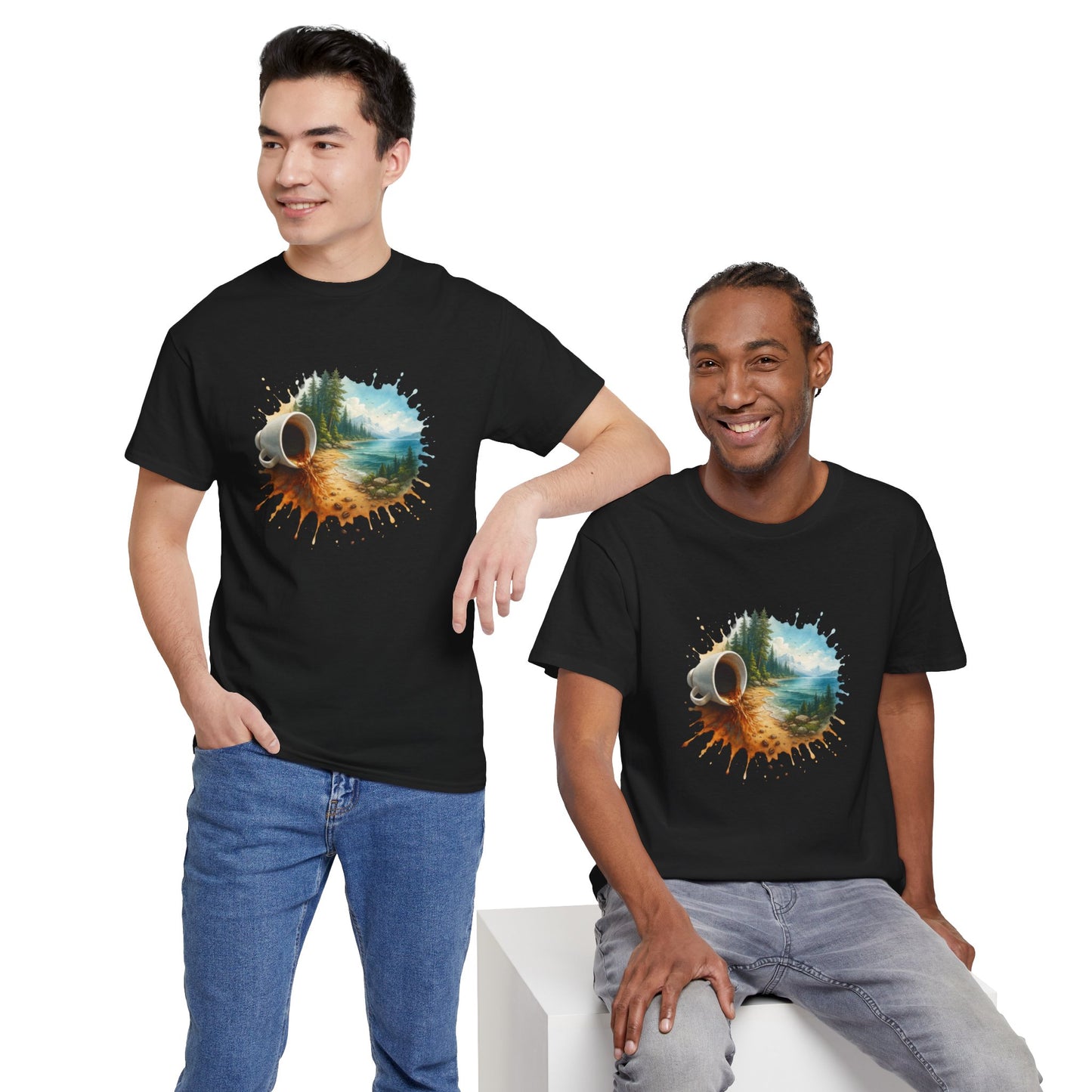 Nature-Inspired Unisex Heavy Cotton Tee, Casual Outfit, Gift for Nature Lovers, Camping Apparel, Outdoor Adventure Shirt
