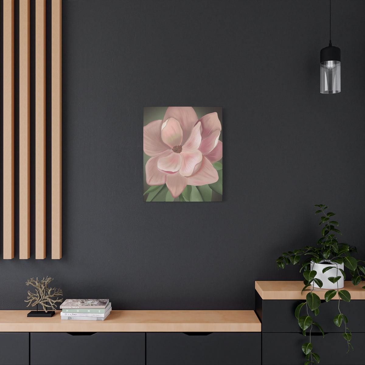 Matte Canvas, Stretched, 1.25" Pink Flowers