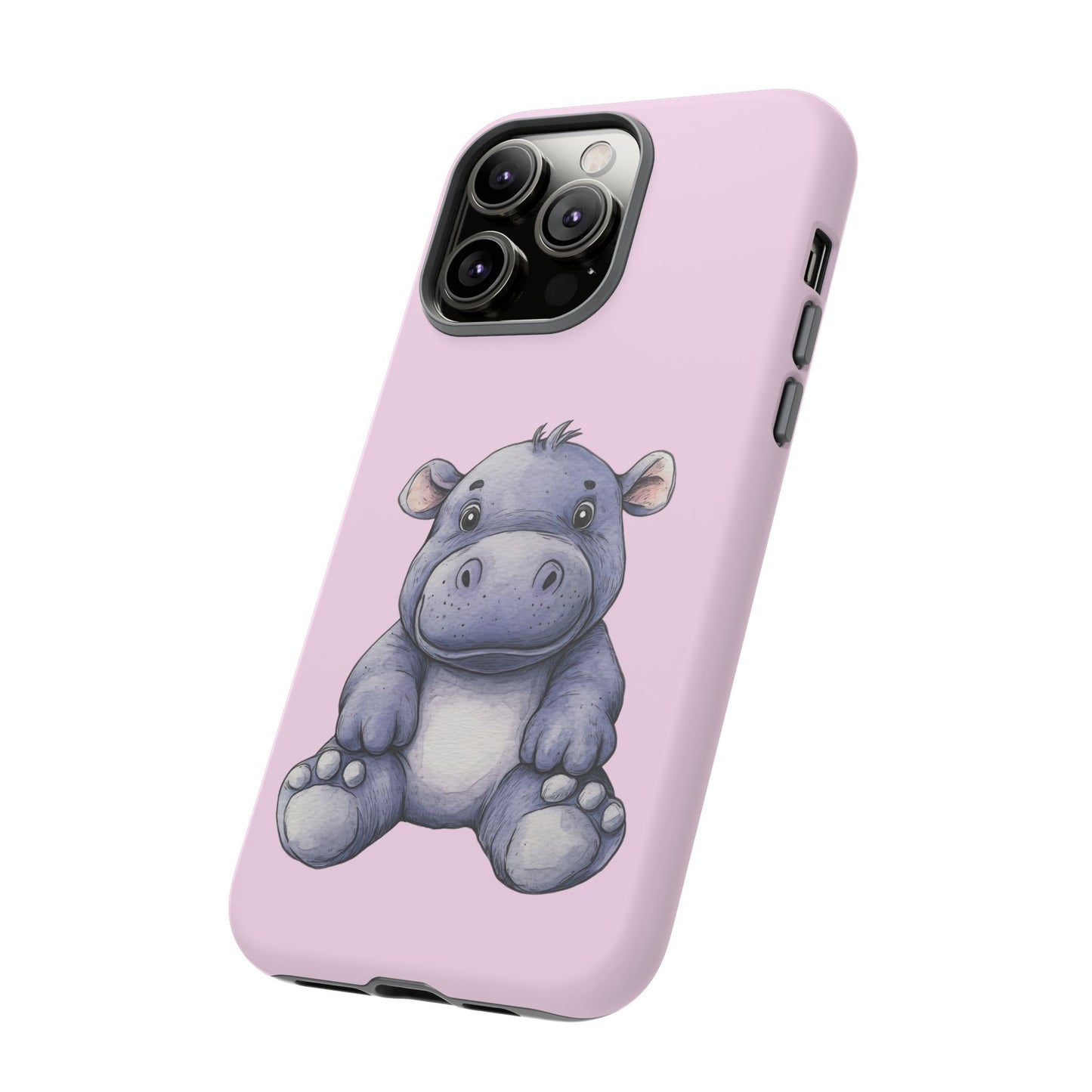 Cute Hippo Phone Case - Tough Cases, Animal Phone Cover, Kawaii Accessories, Gifts for Kids, Unique Tech Gear