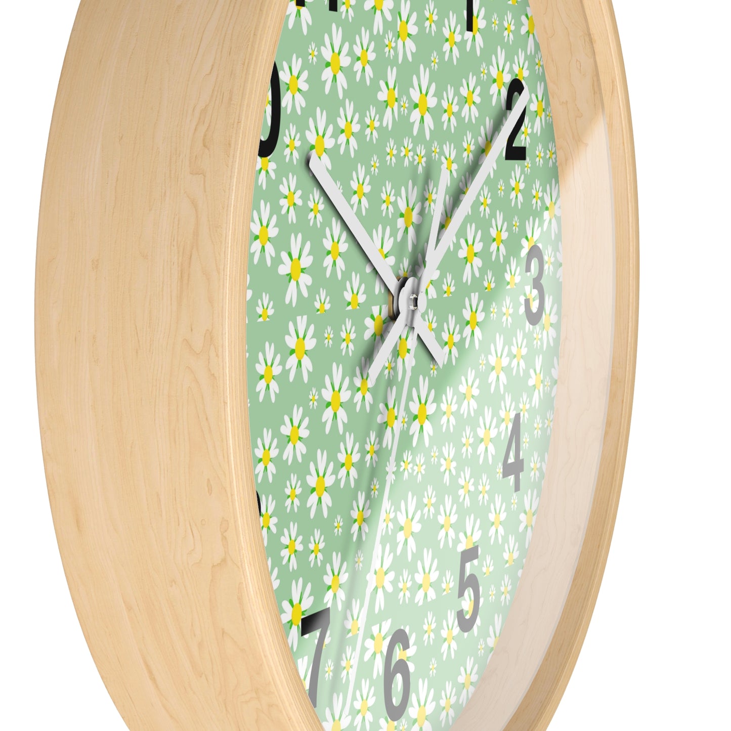 Floral Wall Clock, Rustic Home Decor, Spring Wall Art, Flower Design Clock, Unique Timepiece for Living Room, Gift for Her