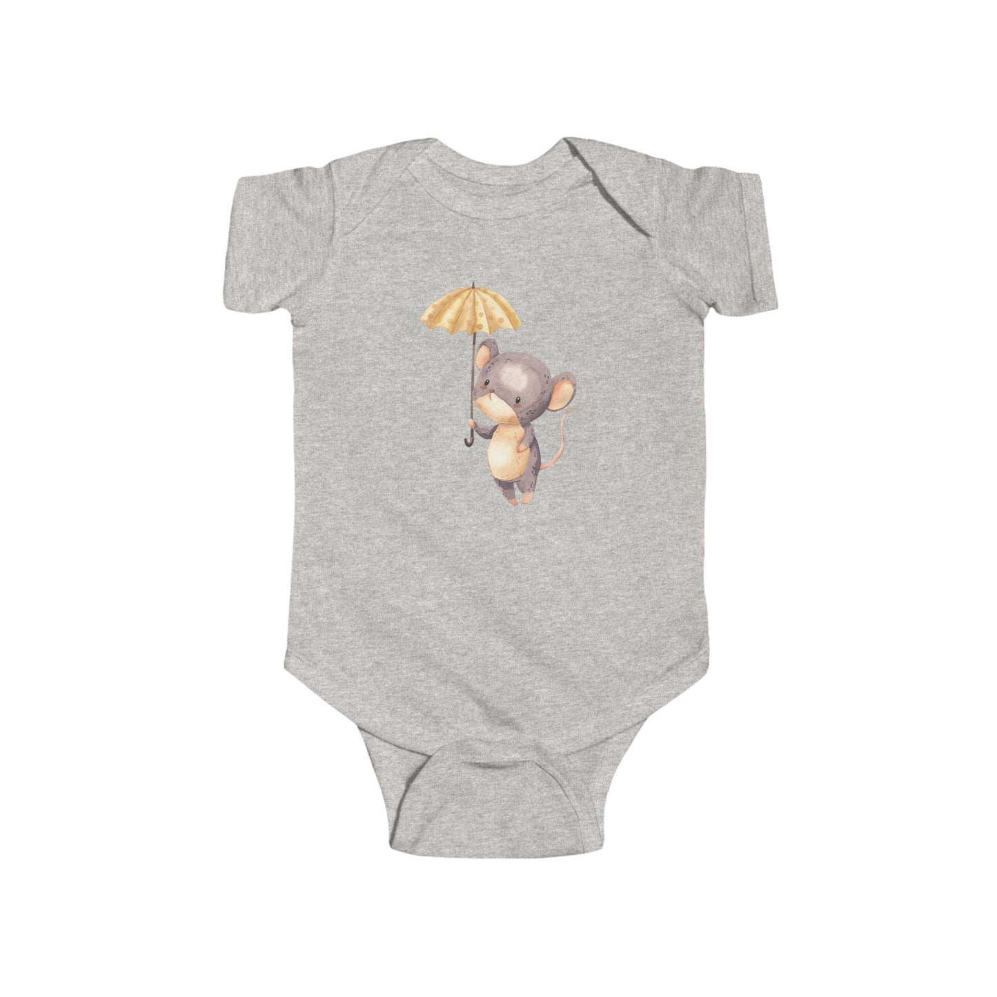 Cute Baby Bodysuit with Adorable Mouse and Umbrella Design, Infant Outfit, Baby Shower Gift, Newborn Clothes, Cute Baby Gift
