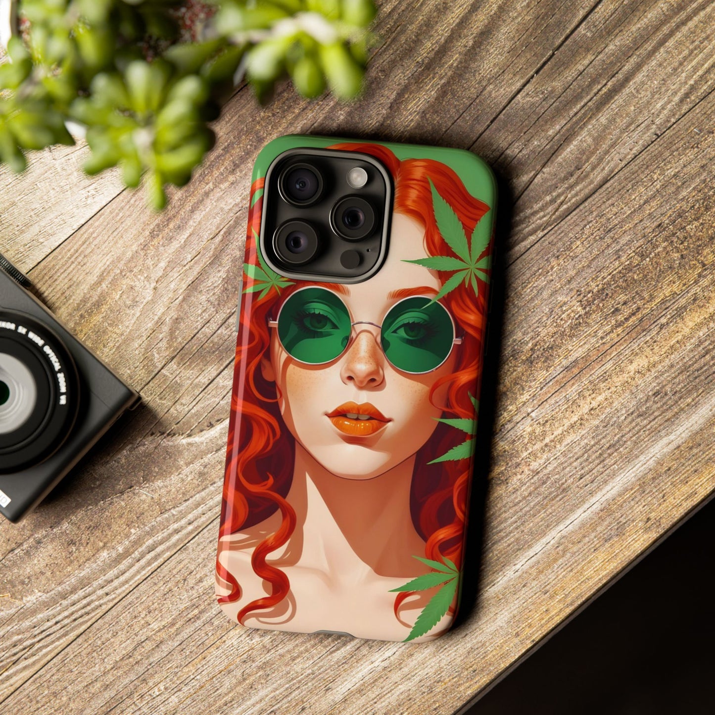 Vibrant Phone Case with Retro Greenery Design, Trendy Case for Casual Look, Gift for Her, Summer Vibes, Unique Phone Accessory