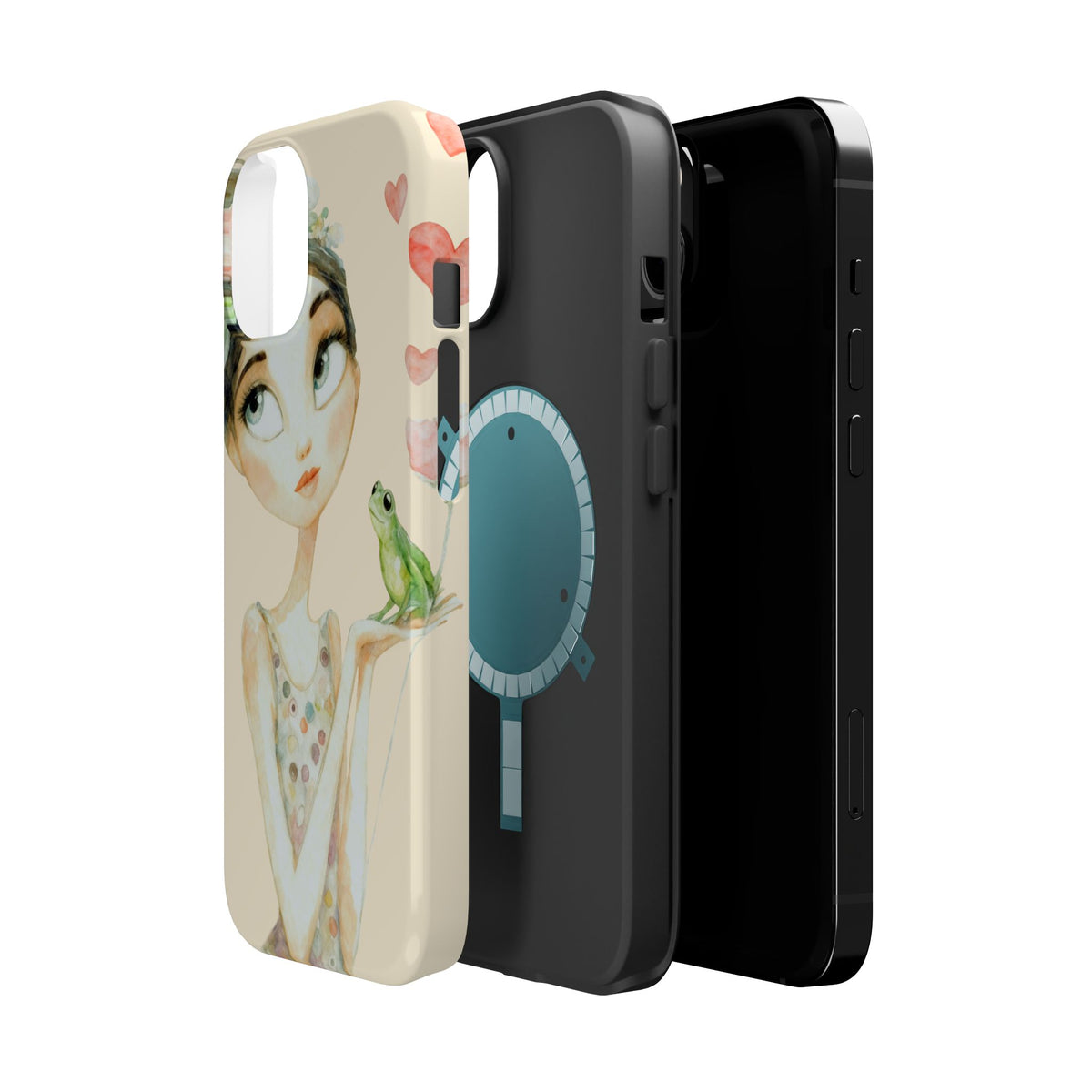 Whimsical Girl with Frog Magnetic Impact Phone Case