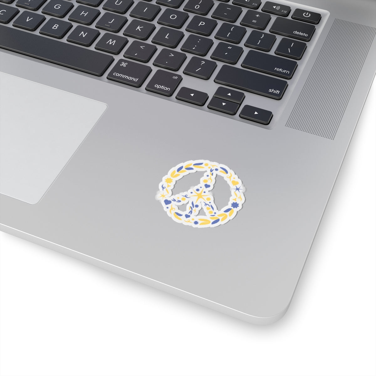 Peaceful Floral Kiss-Cut Stickers, Vinyl Stickers for Laptops, Journals, Water Bottles, Peace Symbol Decor, Flower Stickers