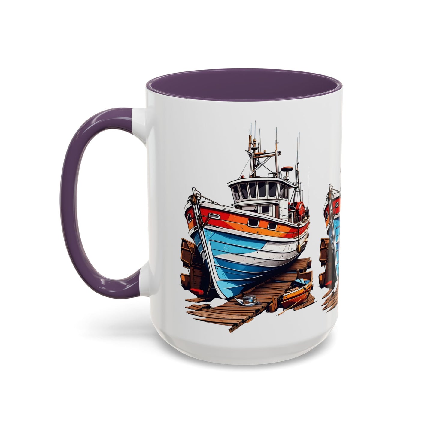 Nautical Accent Coffee Mug | Perfect for Boat Lovers, Sailor Gifts, Coastal Decor, Unique Gift Idea, Custom Artwork Mug