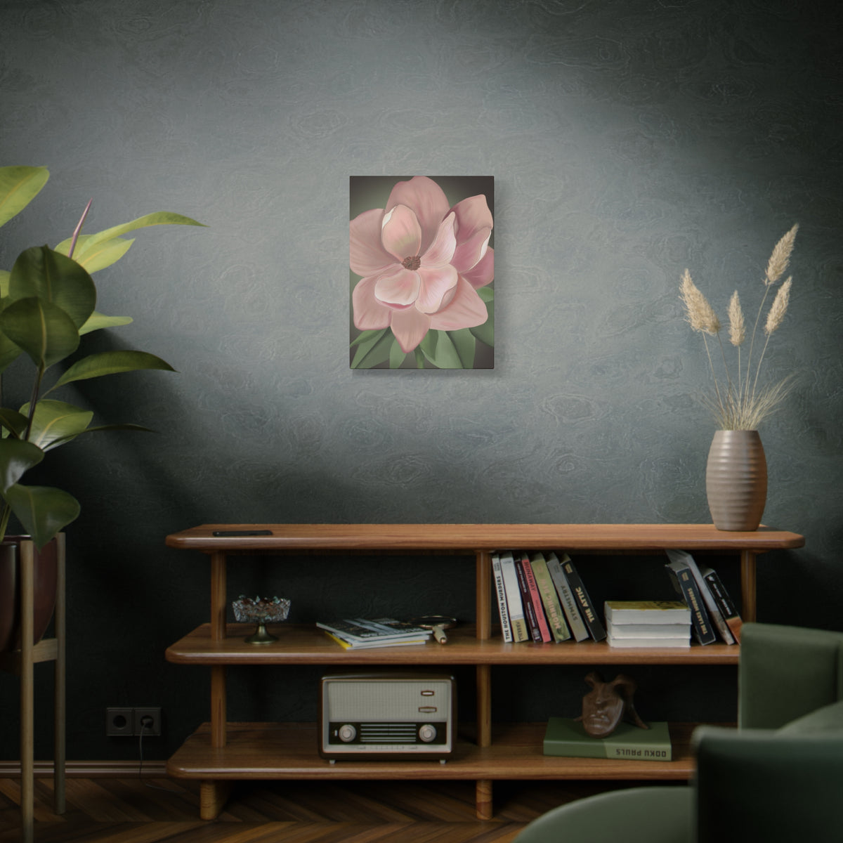 Matte Canvas, Stretched, 1.25" Pink Flowers