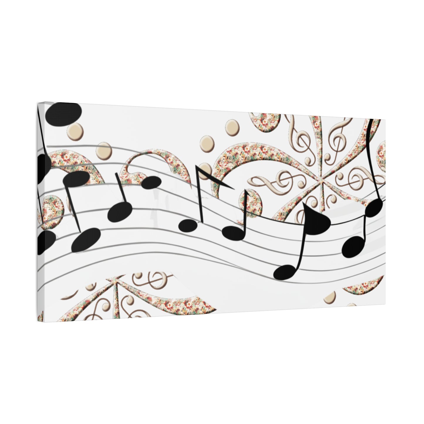 Musical Note Canvas Art, Floral Decor for Home, Music Lover Gift, Wall Art for Musicians, Unique Gift Idea