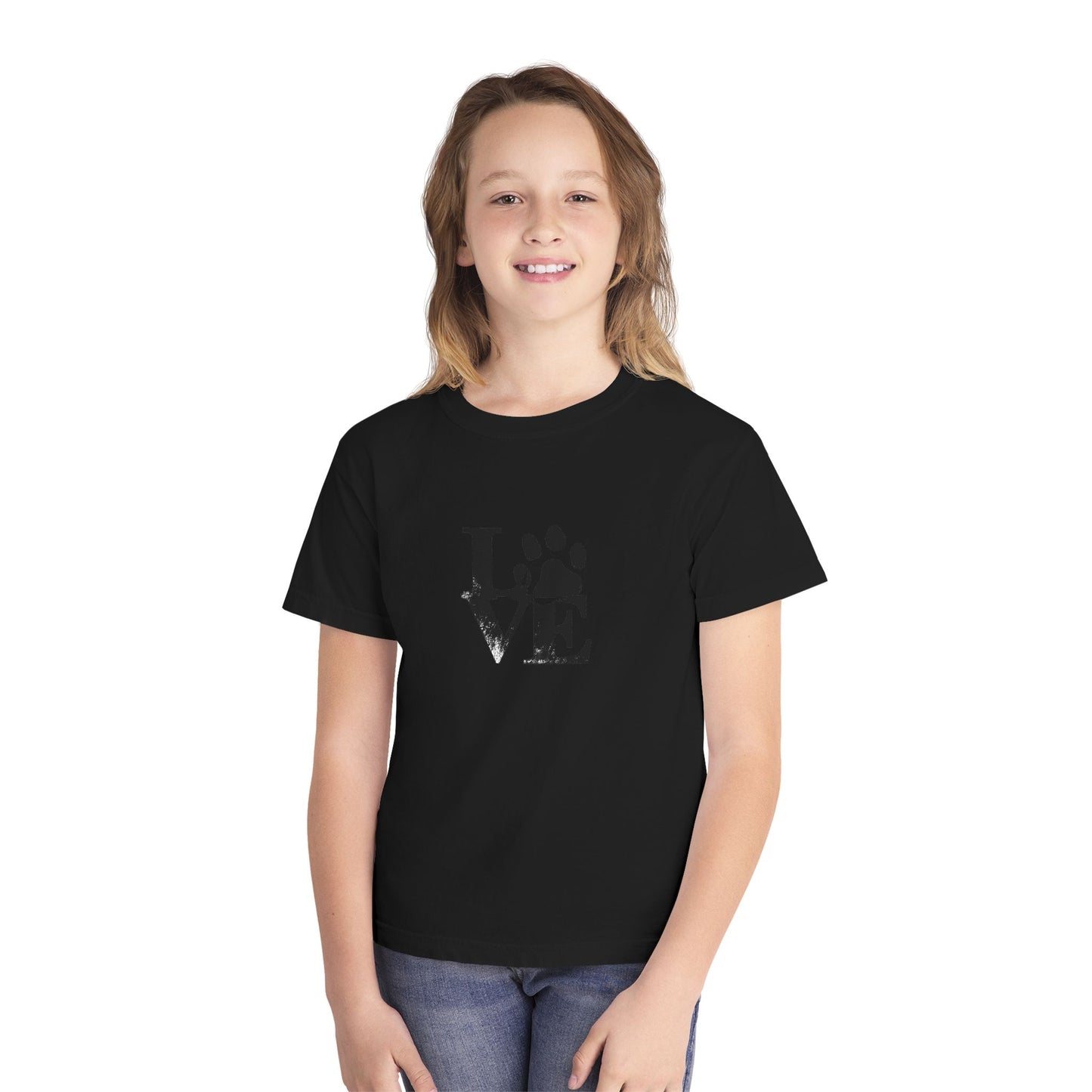 Youth Love Paw Tee - Perfect for Pet Lovers, Gifts for Kids, Animal Lovers, Birthday or Holiday Gift, Cute Casual Wear